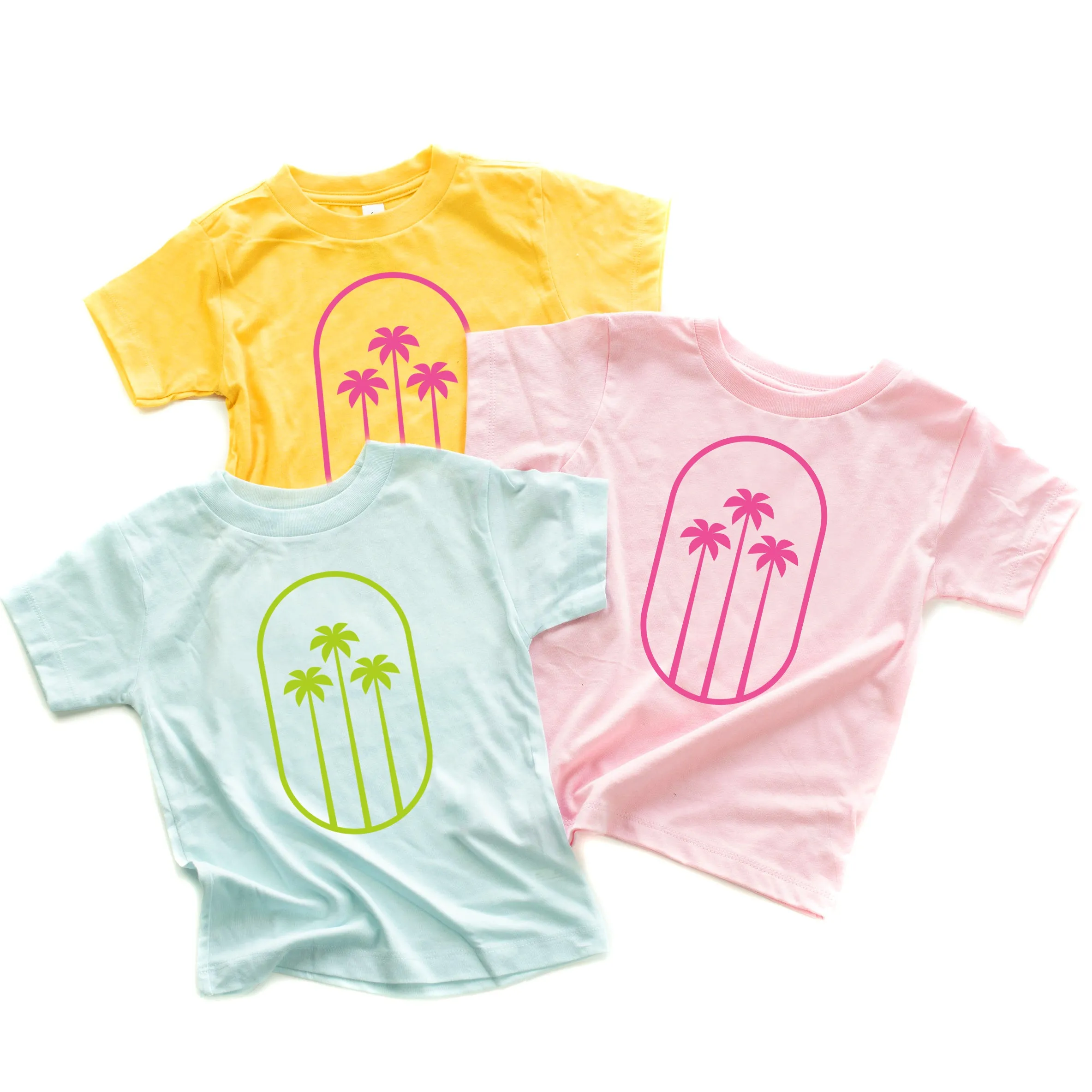 3 PALM TREES IN OVAL - Short Sleeve Child Shirt