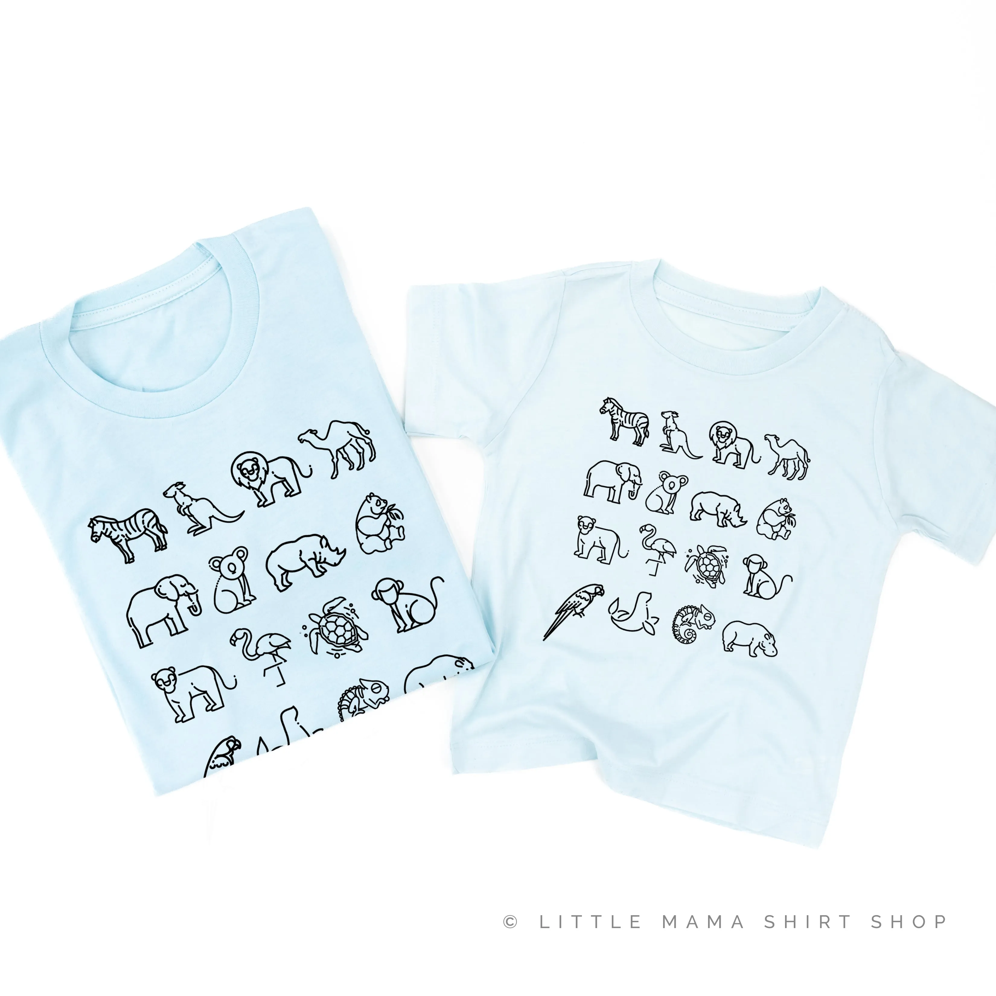 4x4 ZOO ANIMALS - Set of 2 Matching Shirts