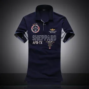 Aeronautica Sheppard Navy Blue Short Sleeve Polo