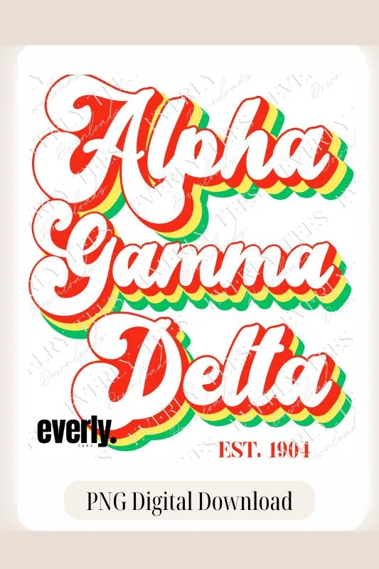 Alpha Gamma Delta Retro Design PNG Download