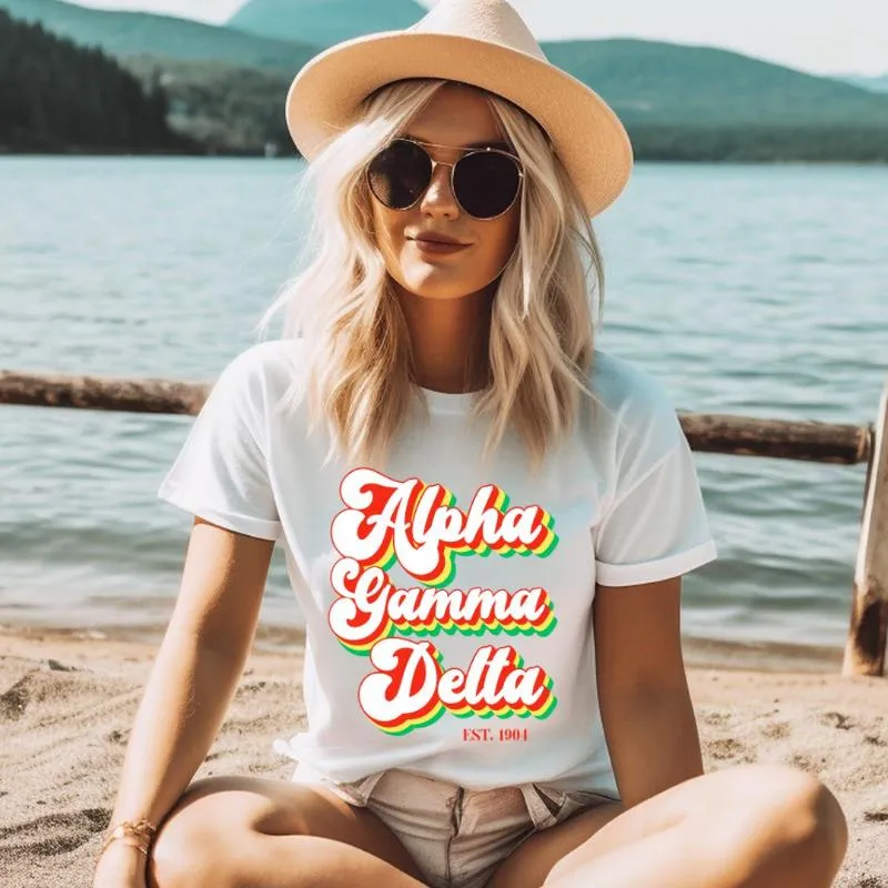 Alpha Gamma Delta Retro Design PNG Download