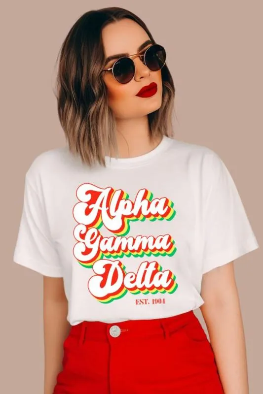 Alpha Gamma Delta Retro Design PNG Download