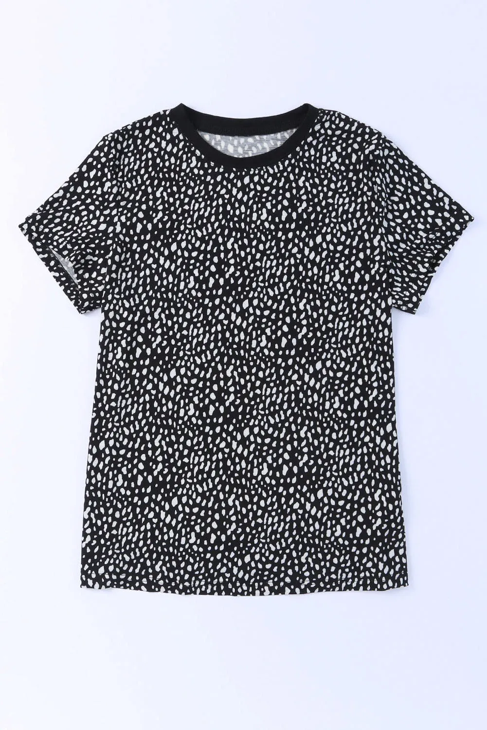 Animal Print Round Neck Short Sleeve T-Shirt