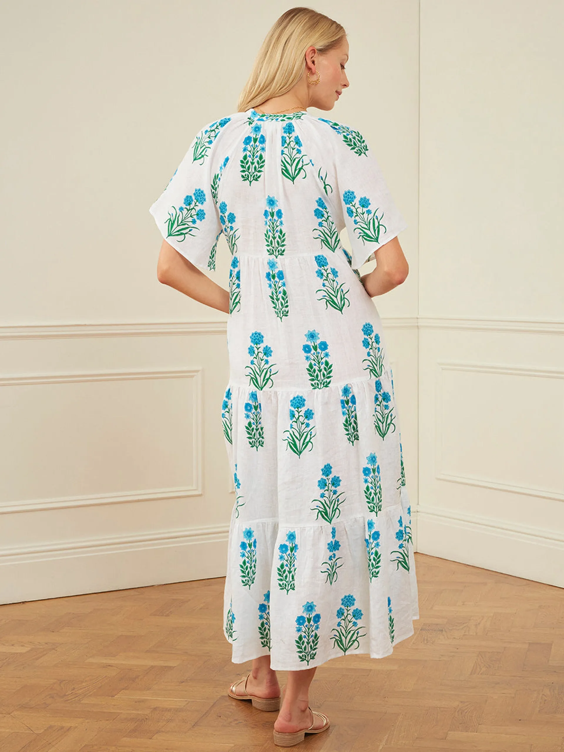 Aqua botanical manila dress