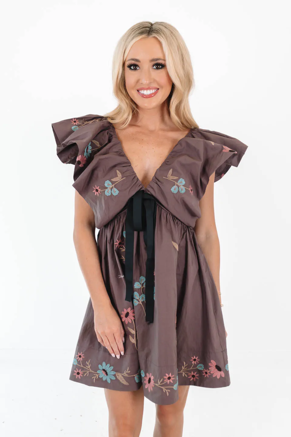 At The Table Dress - Dark Plum