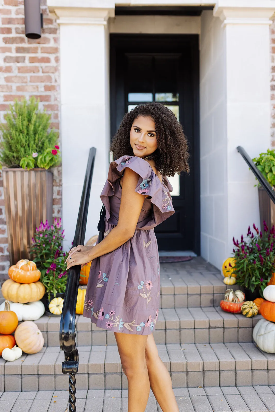 At The Table Dress - Dark Plum