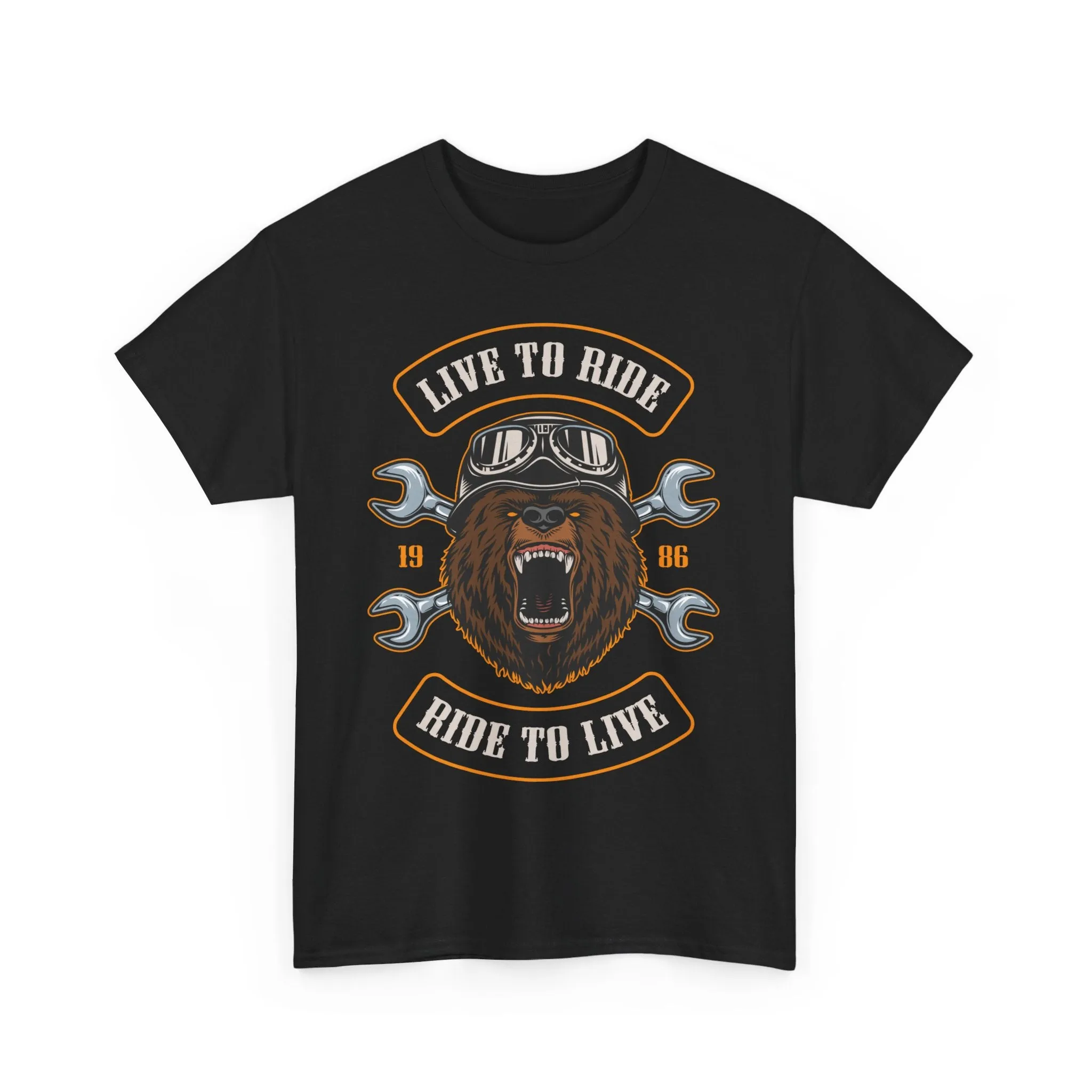 Biker T shirt 100% Heavy Cotton Tee Live To Ride-Ride To Live