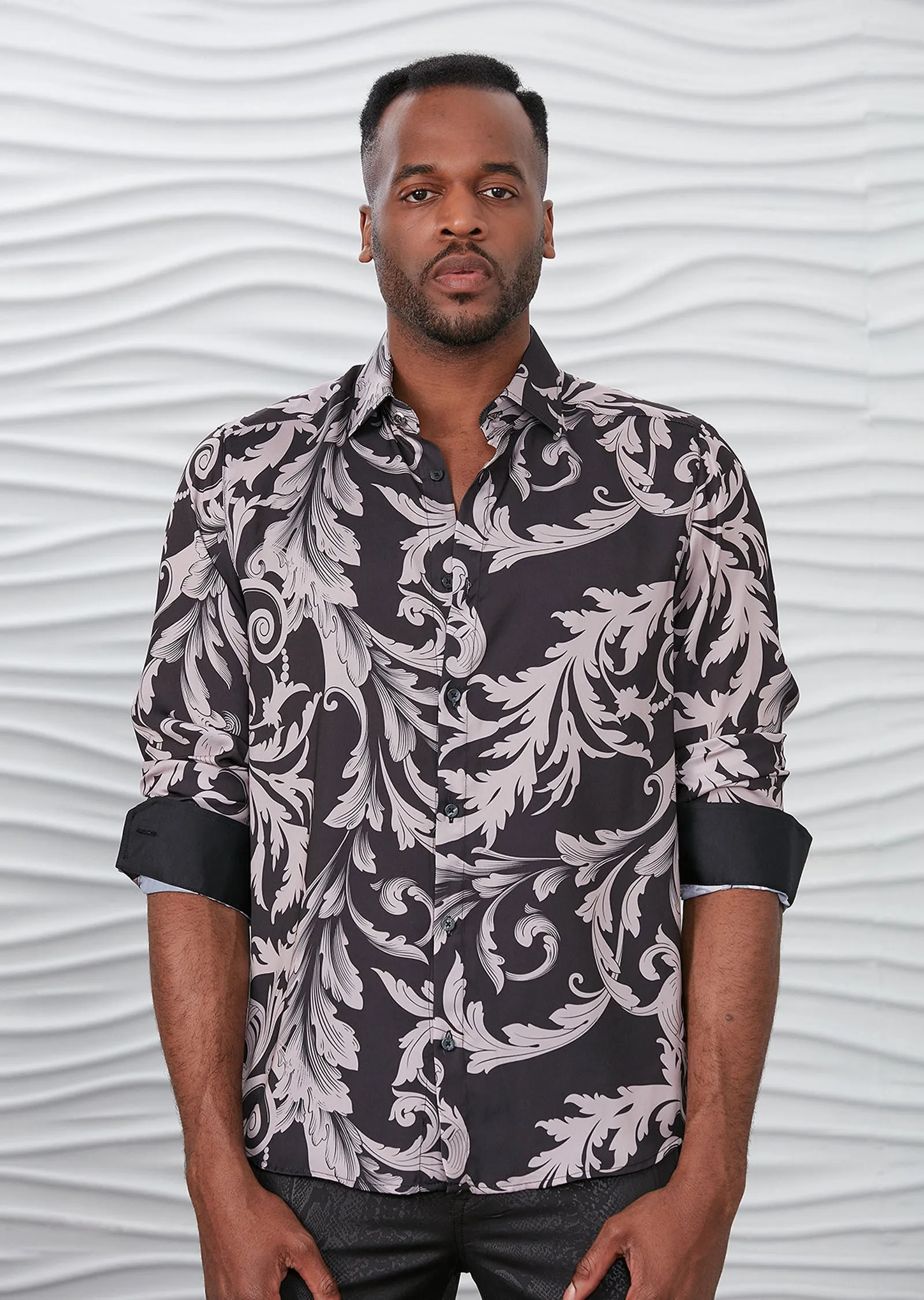 Black Barocco Silky Shirt