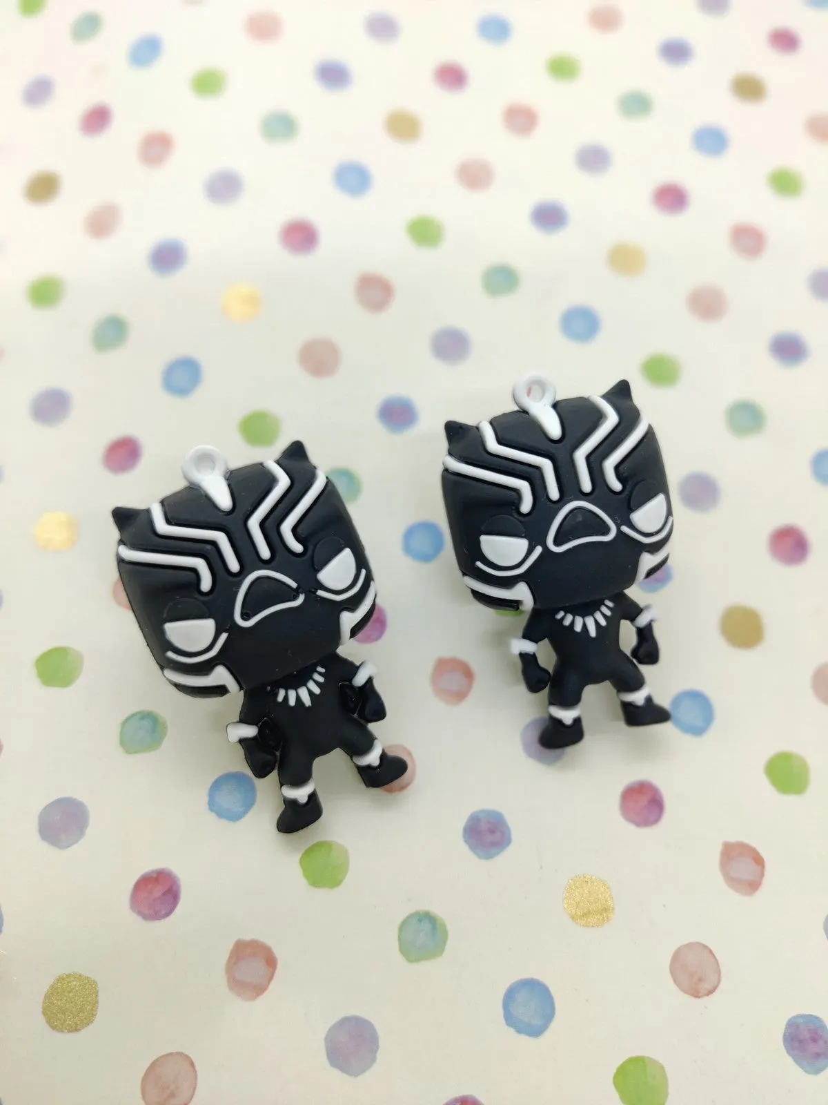 BLACK PANTHER SHOE CHARMS - BLACK