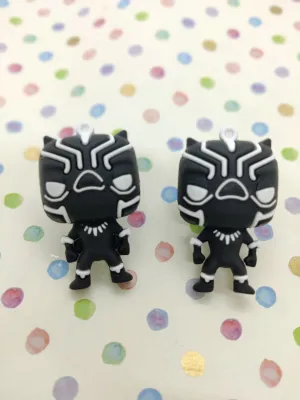 BLACK PANTHER SHOE CHARMS - BLACK