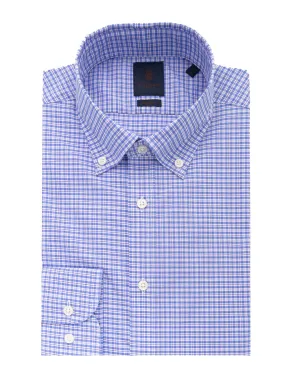 Blue Check Button-down Easy-iron Shirt