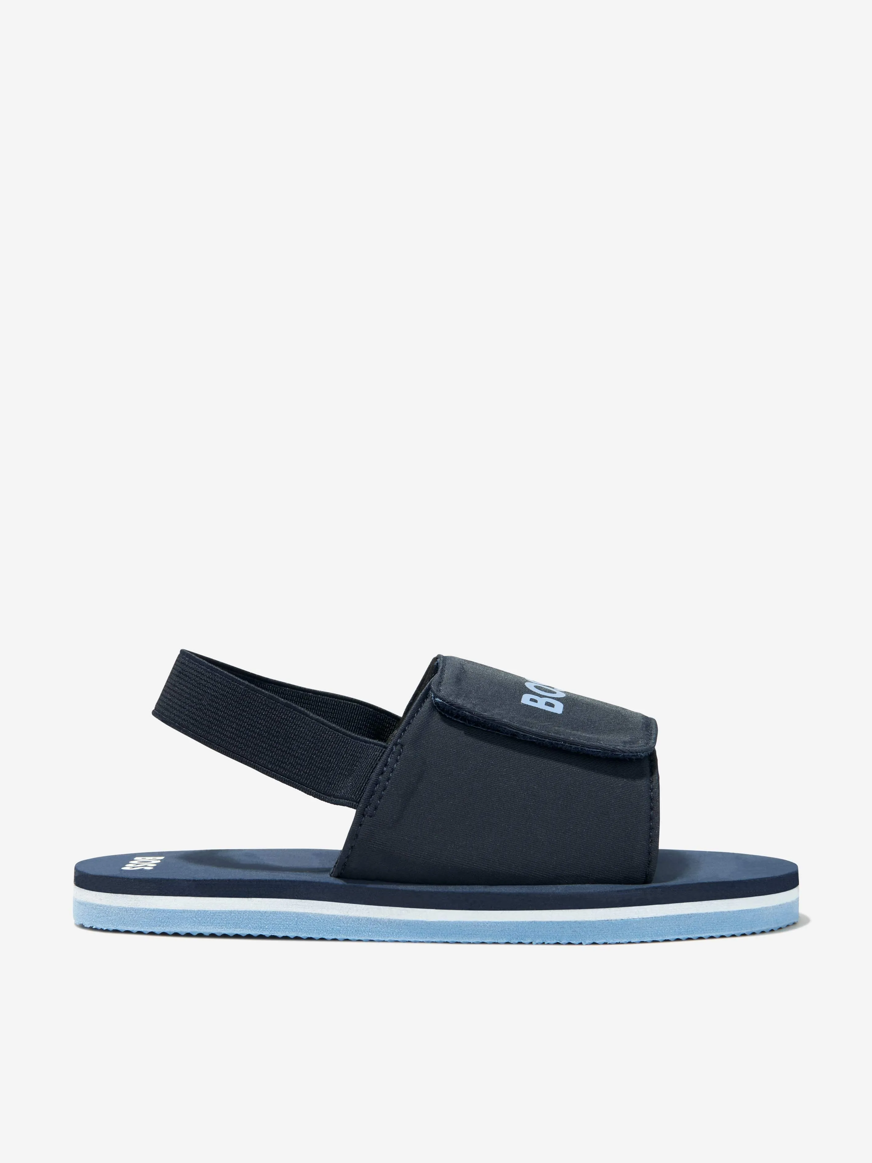 BOSS Boys Logo Sandals In Navy