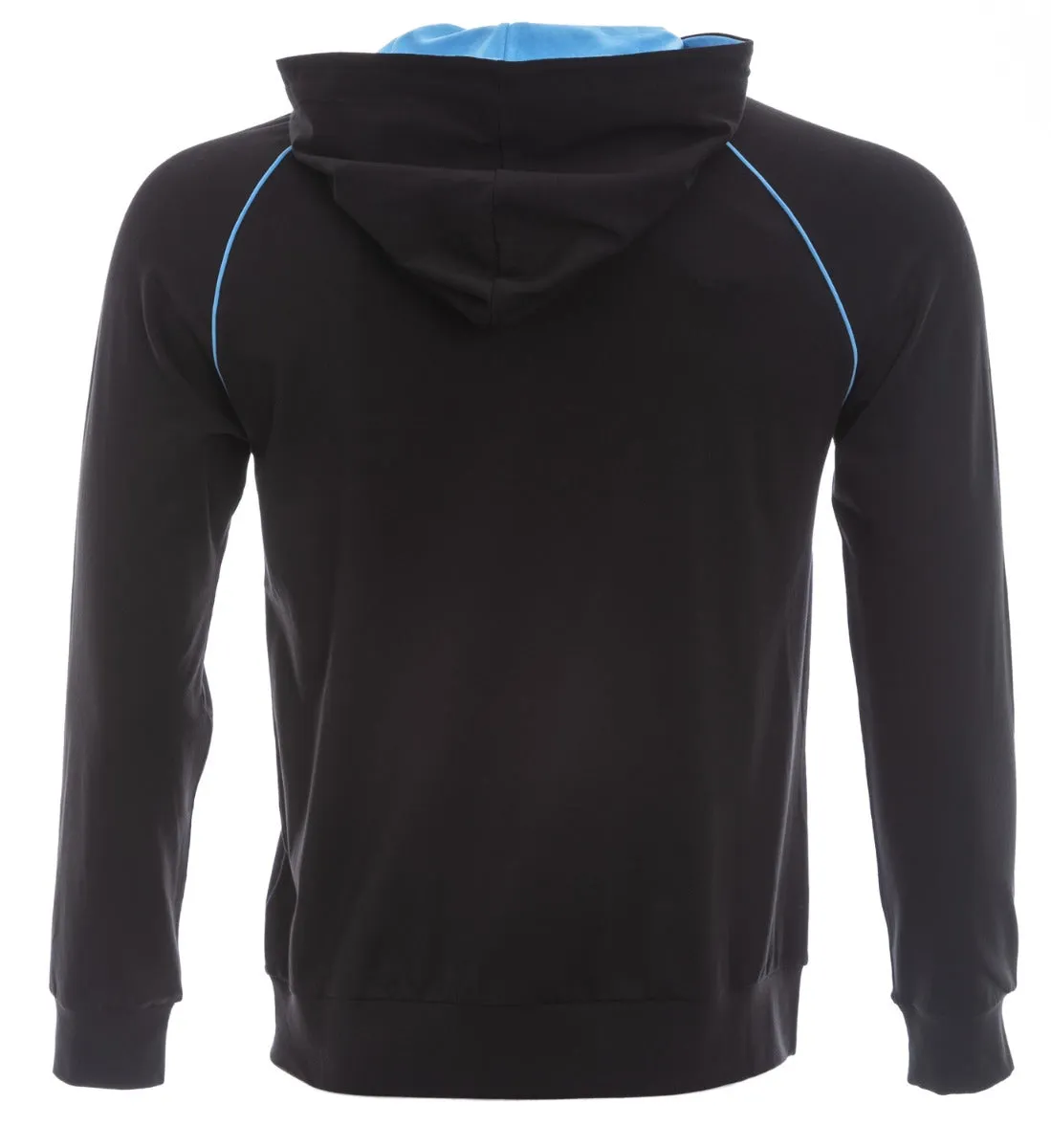 BOSS Mix & Match Jacket H Hooded Sweatshirt in Black & Sky Blue Trim