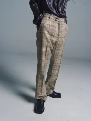 Brown Check Ryle Bootcut Trousers