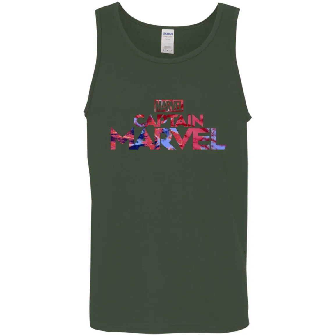 Captain Marvel Bold Tie Dye Movie Logo Men Cotton Tank