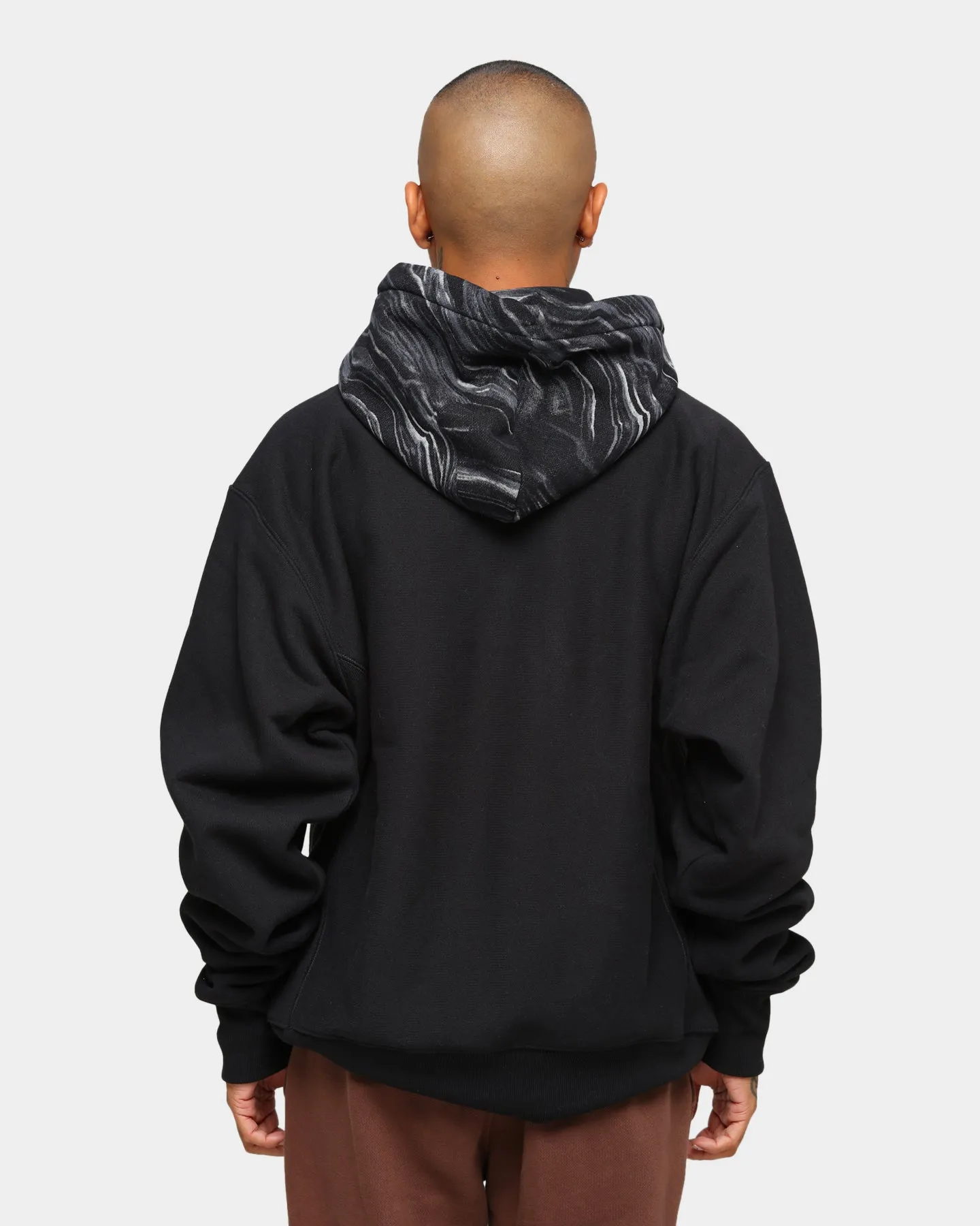 Champion Rev Weave Marble Hoodie Black