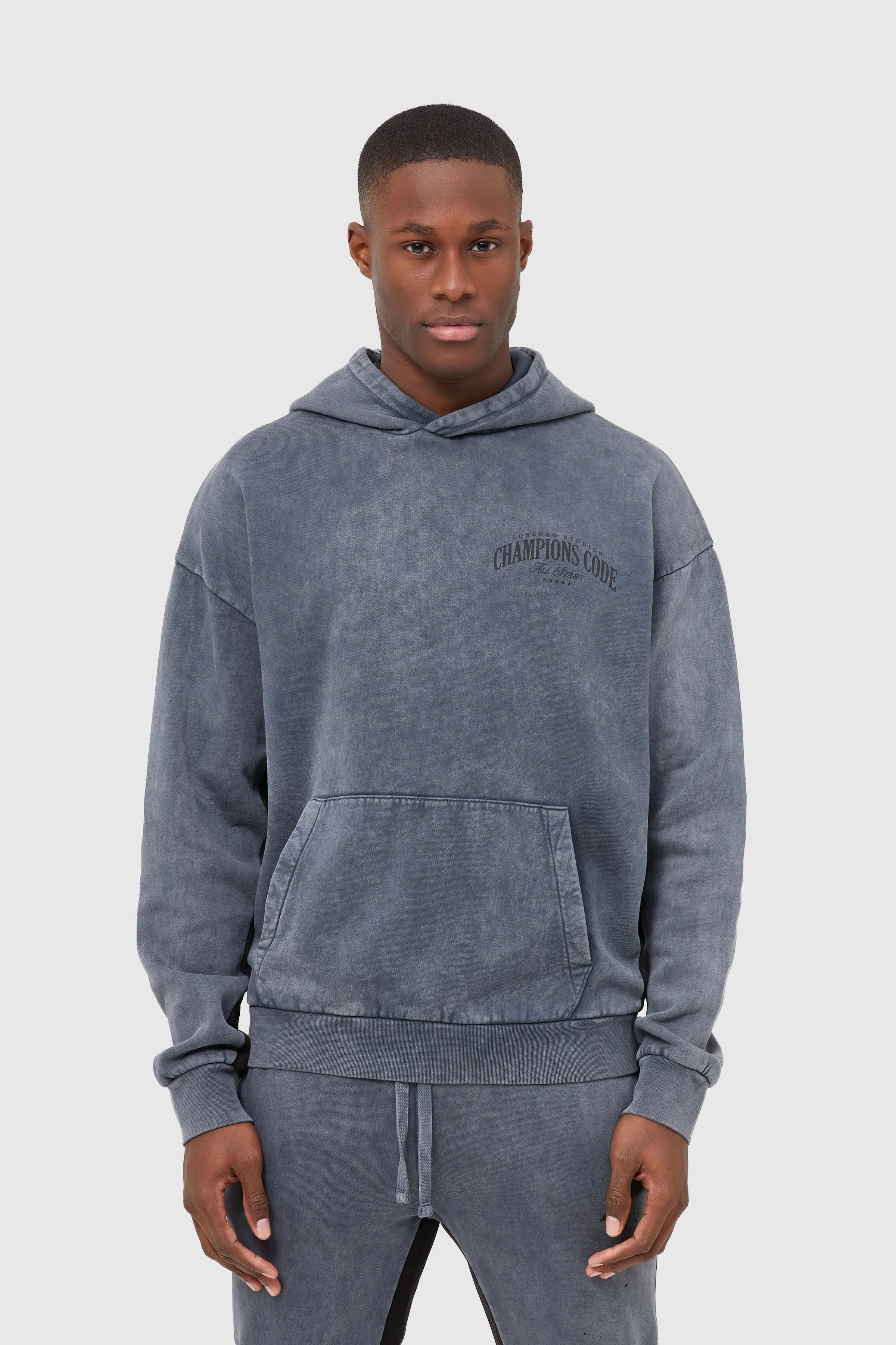 CHAMPIONS CODE HOOD - ACID CHARCOAL