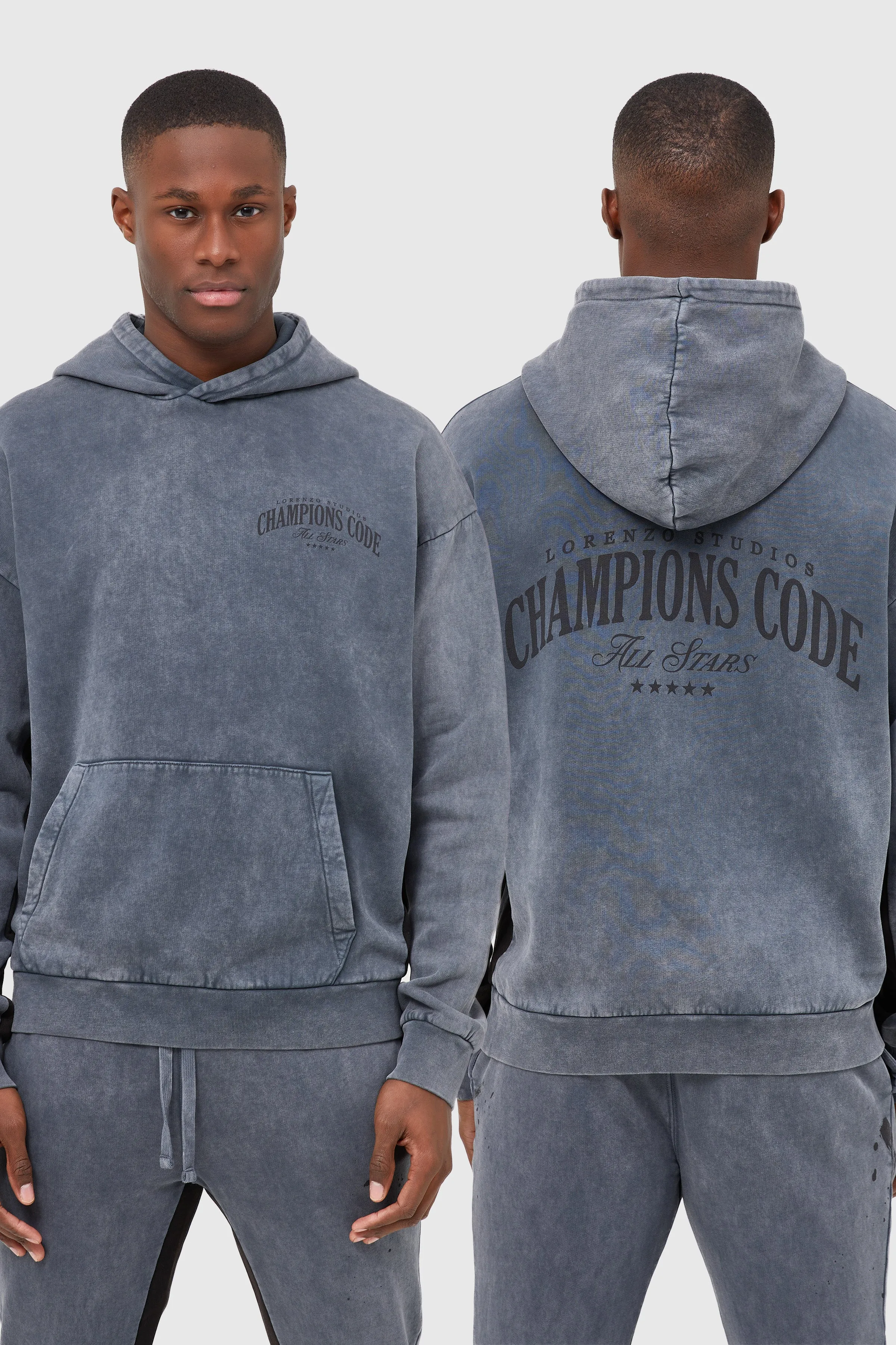 CHAMPIONS CODE HOOD - ACID CHARCOAL