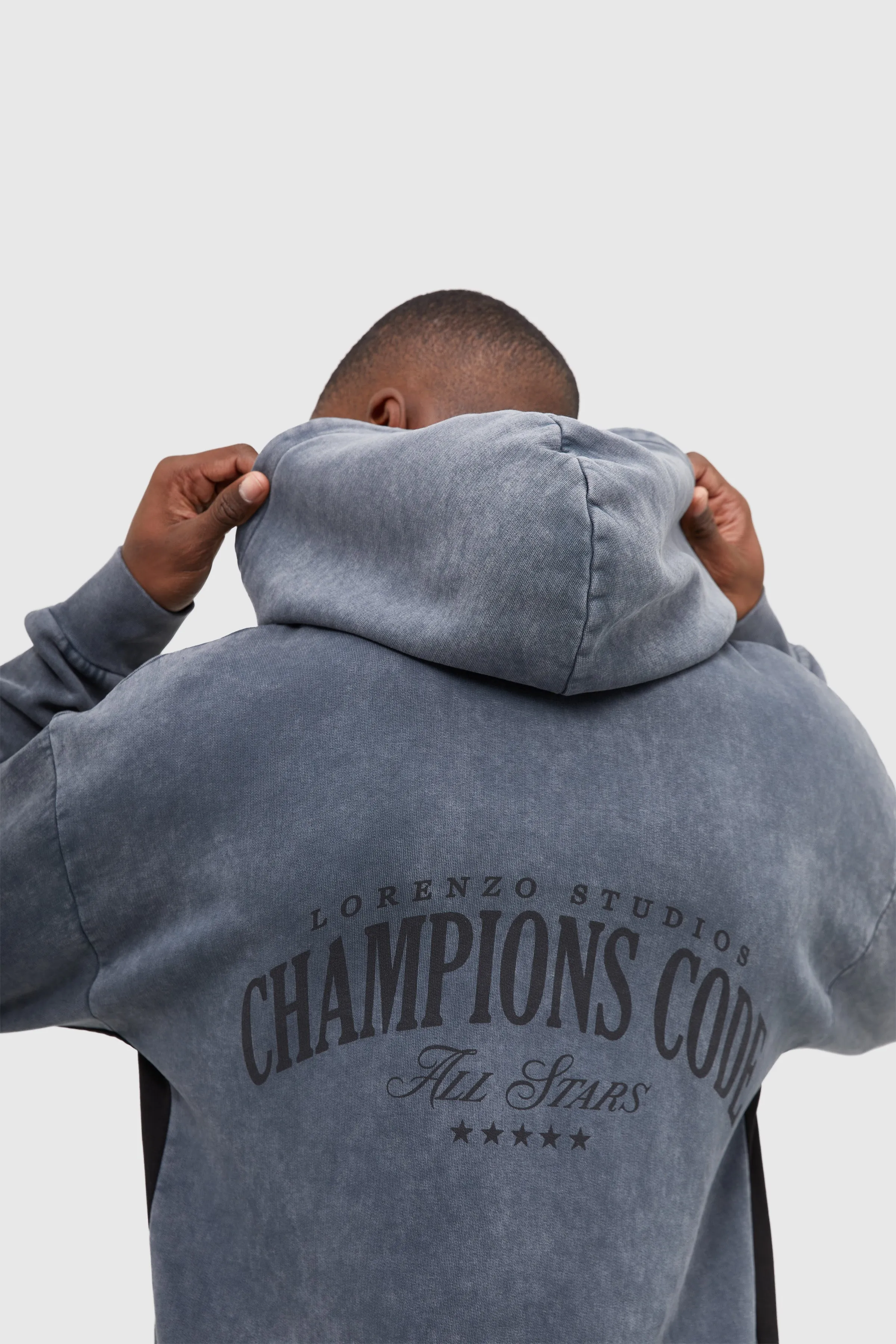 CHAMPIONS CODE HOOD - ACID CHARCOAL