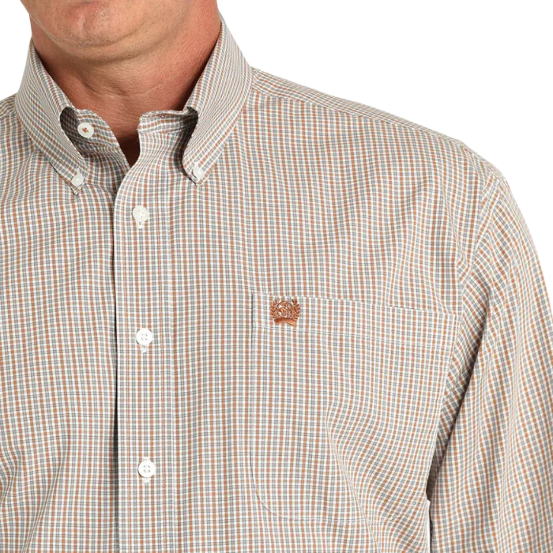 Cinch Men's Plaid White Shirt