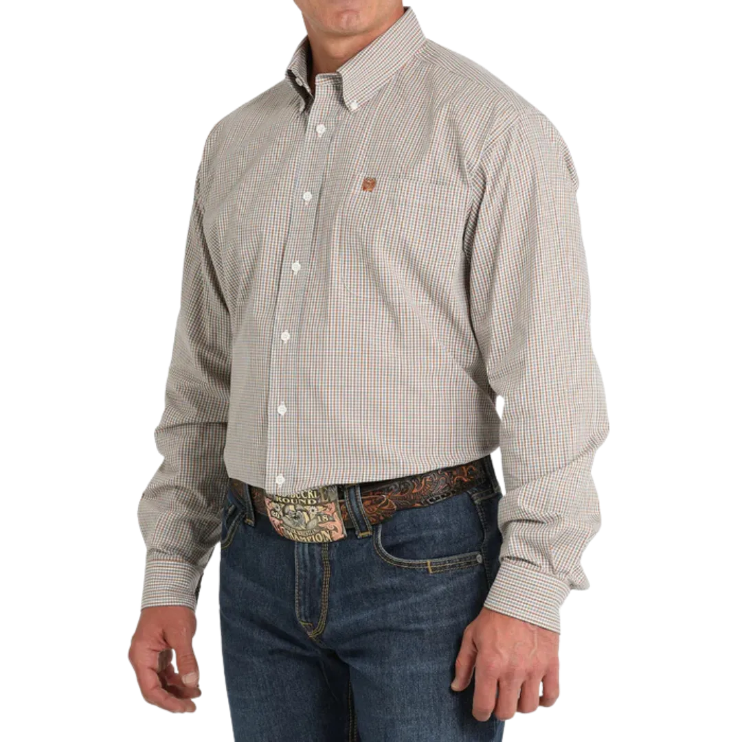 Cinch Men's Plaid White Shirt