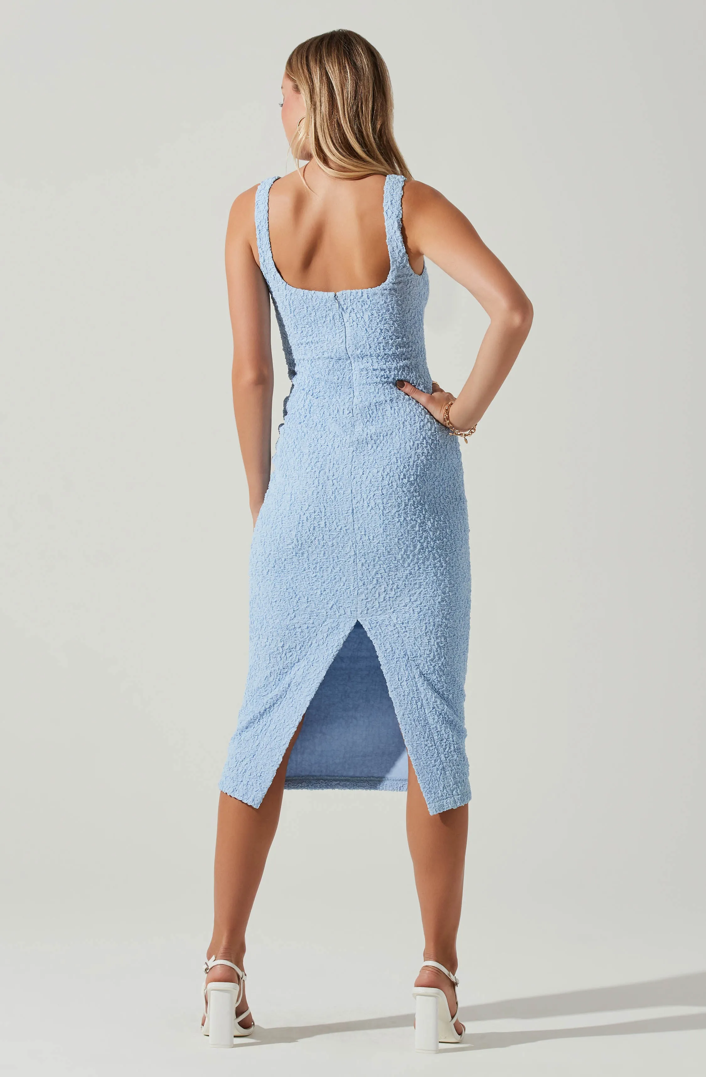 Crisanta Textured Midi Dress