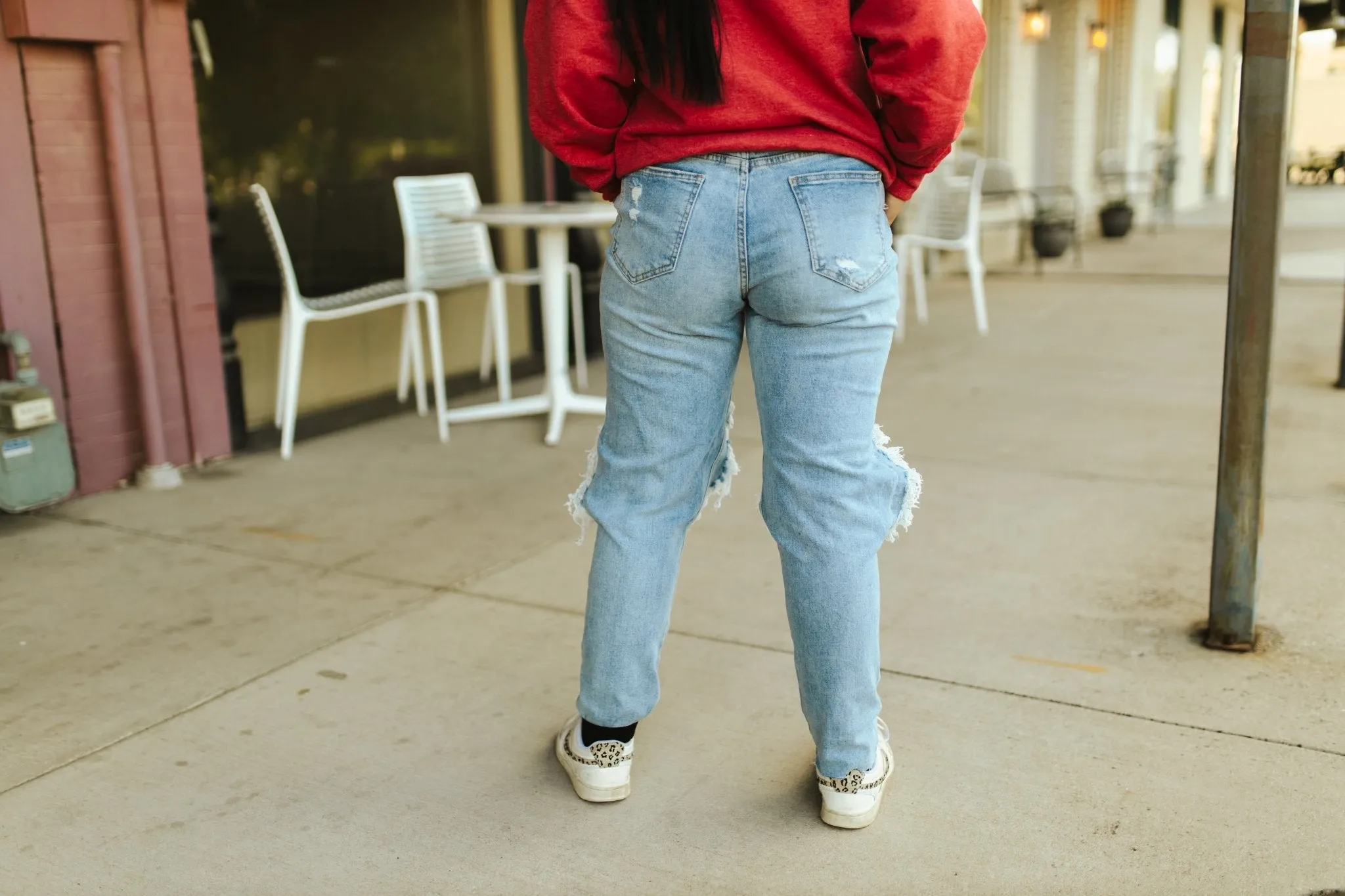 Cut Out Boyfriend Jeans