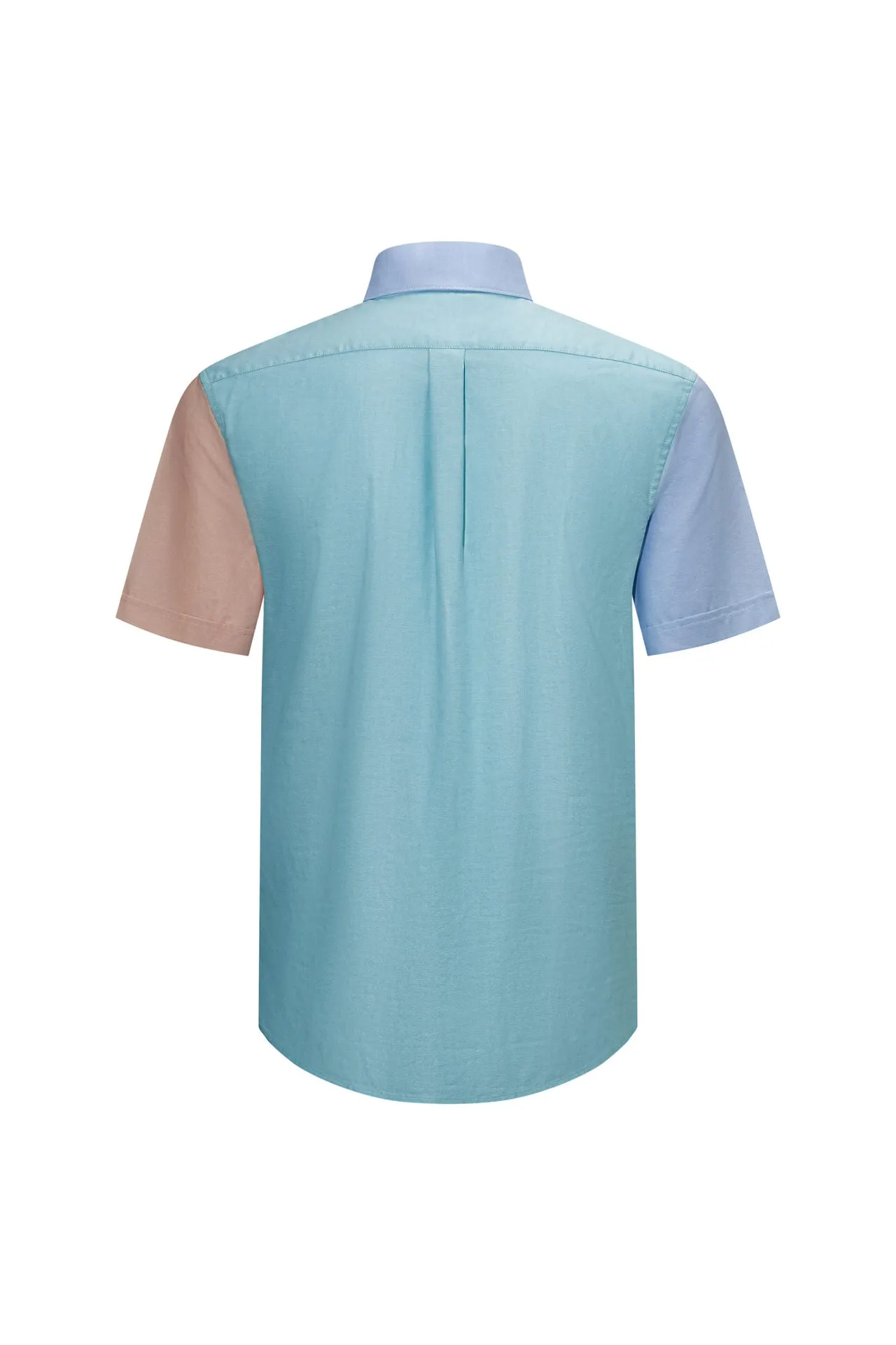 Easy Care Cotton Oxford Colour Blocking Casual Shirt in Smart Fit