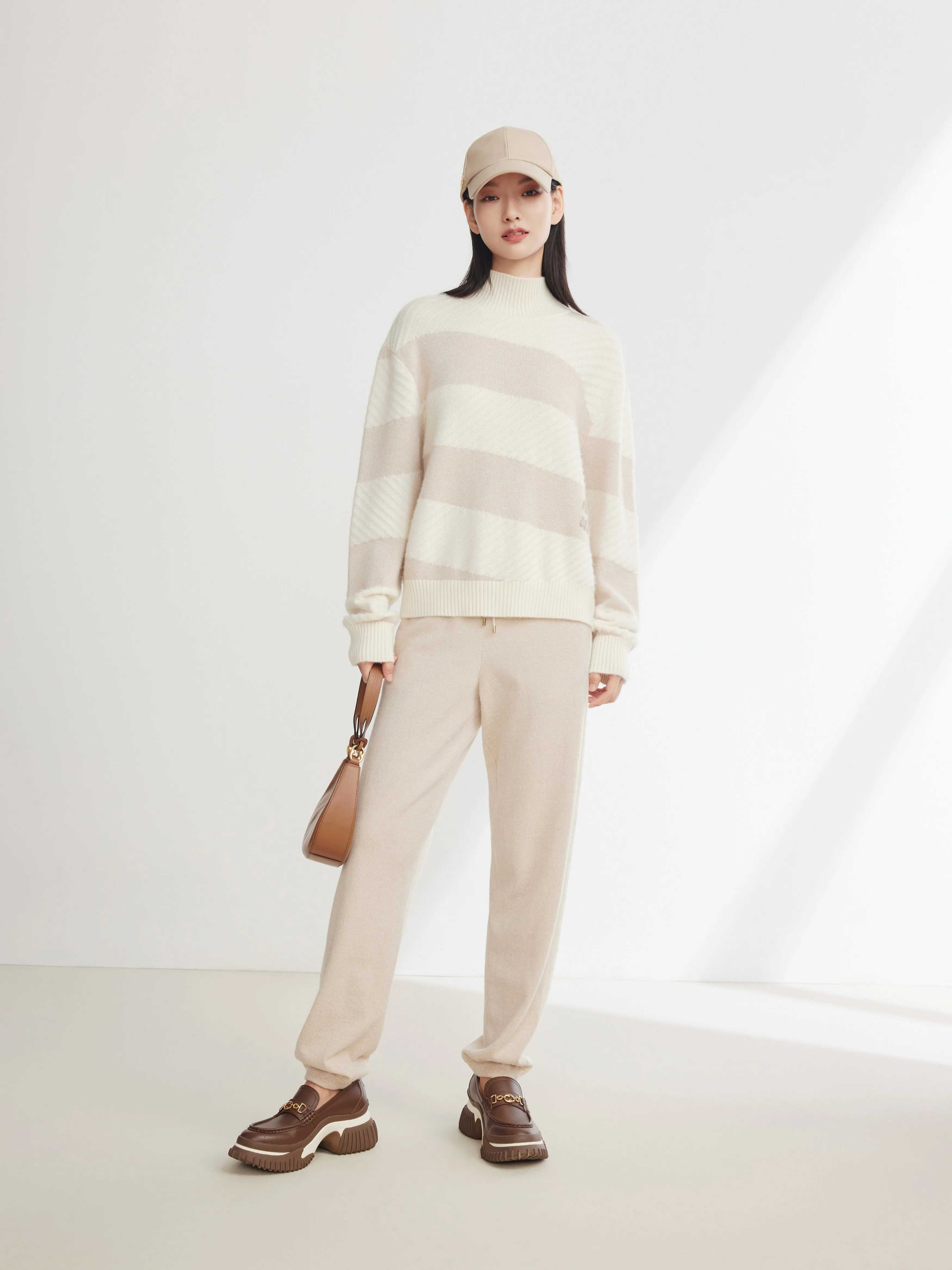 EP YAYING Pure Cashmere Knit Sweater