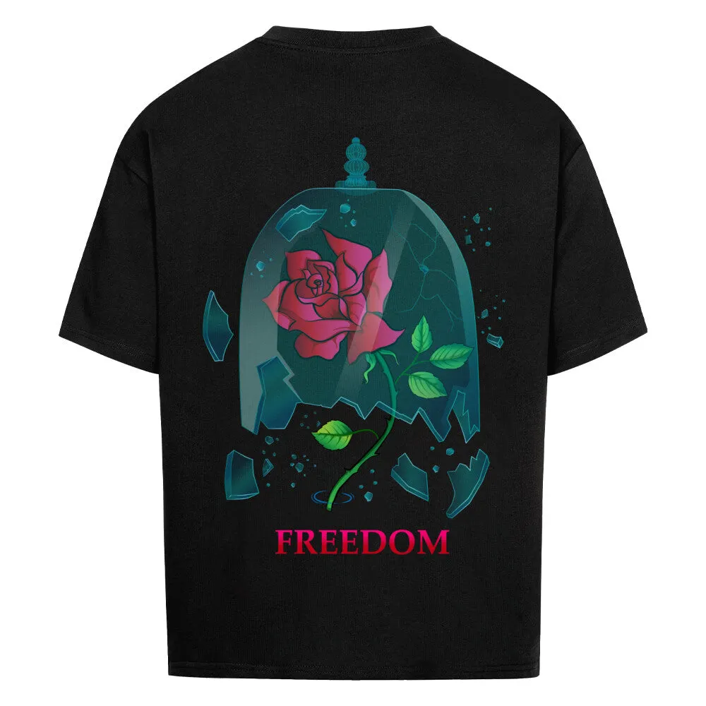 Freedom Glass Rose Oversized Shirt BackPrint