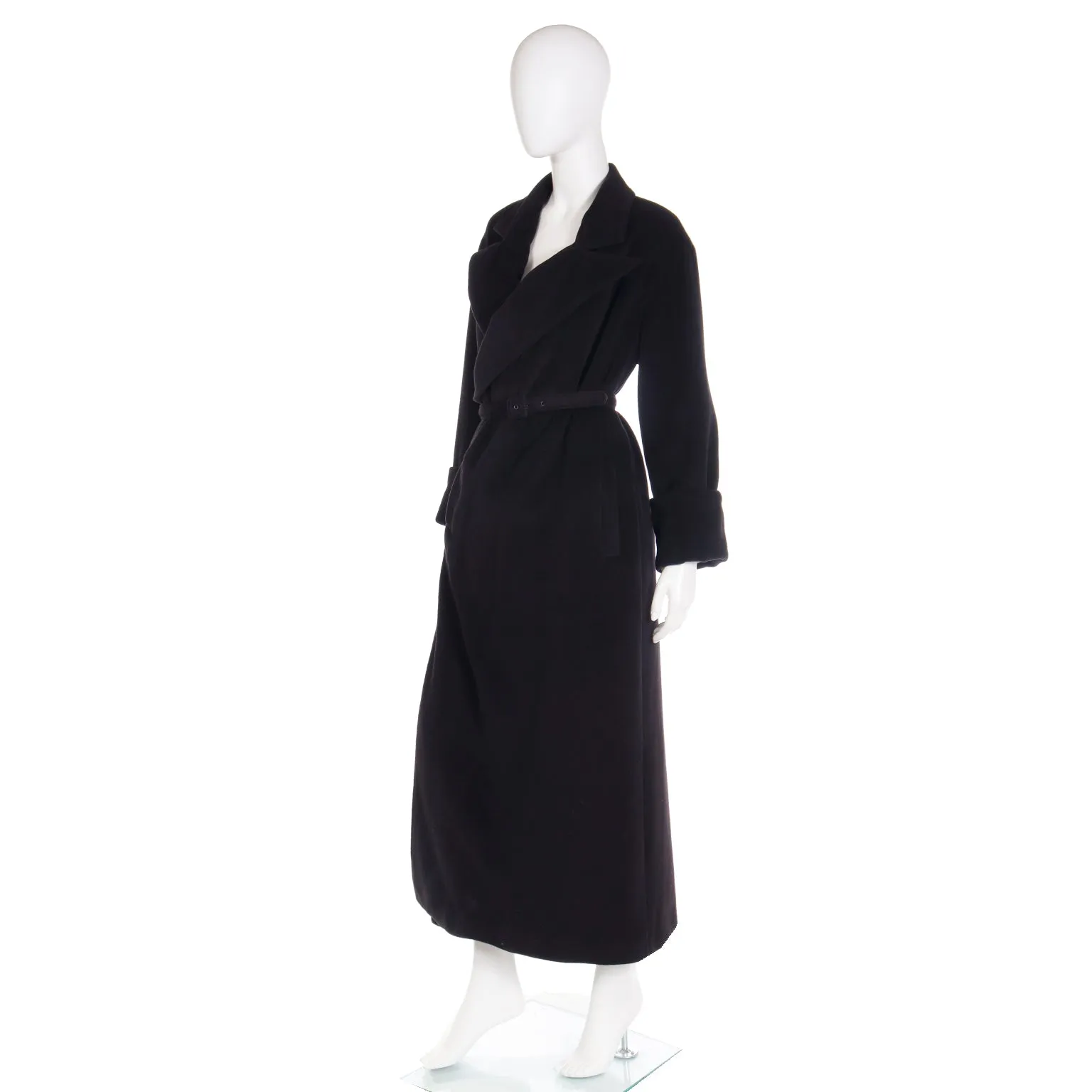 F/W 2000 Jean Paul Gaultier Black Wrap Style Vintage Coat With Belt