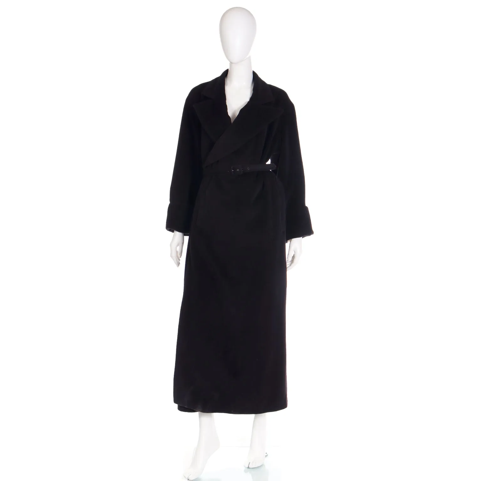 F/W 2000 Jean Paul Gaultier Black Wrap Style Vintage Coat With Belt