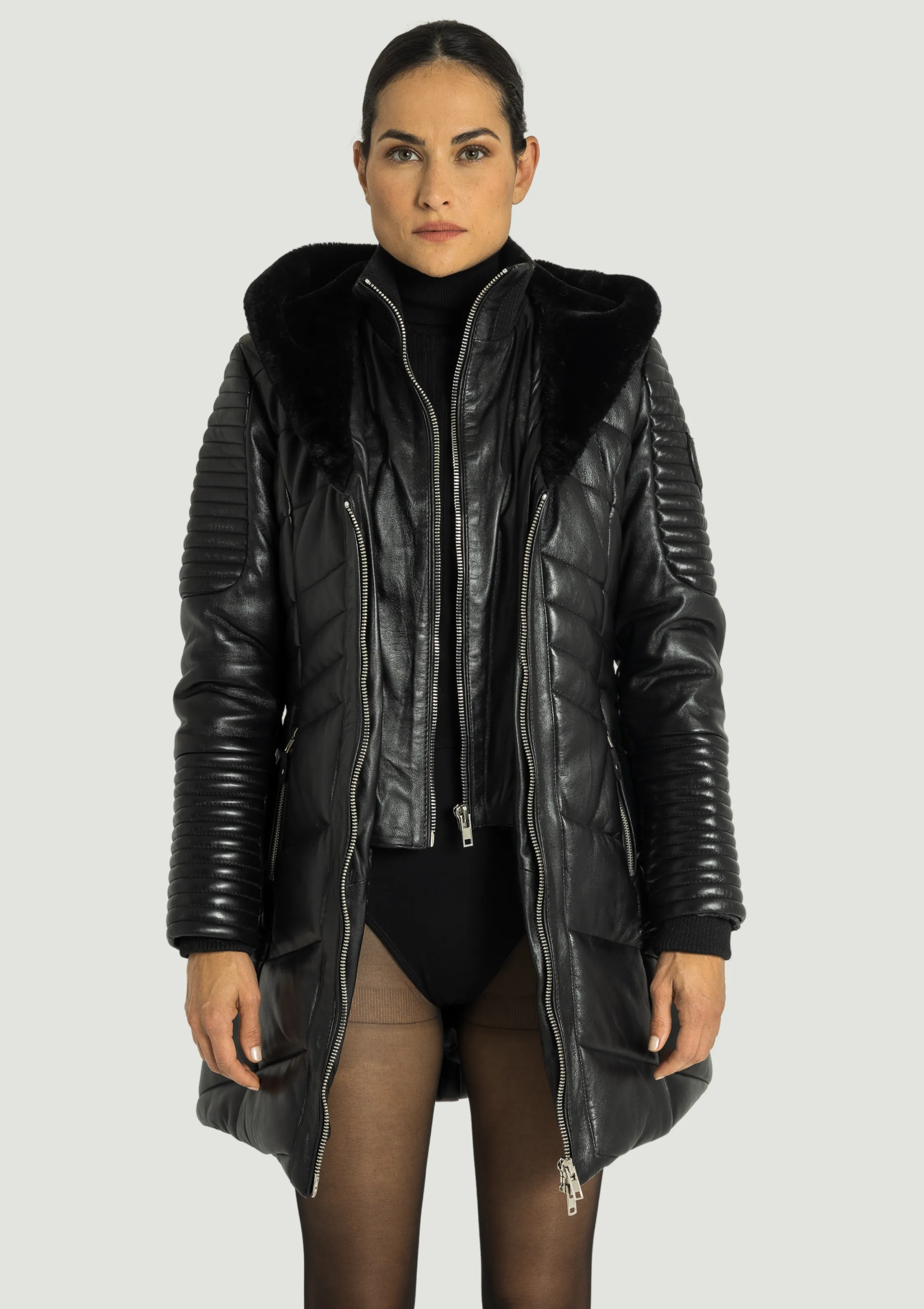 Hailey | All Leather | Black Fur