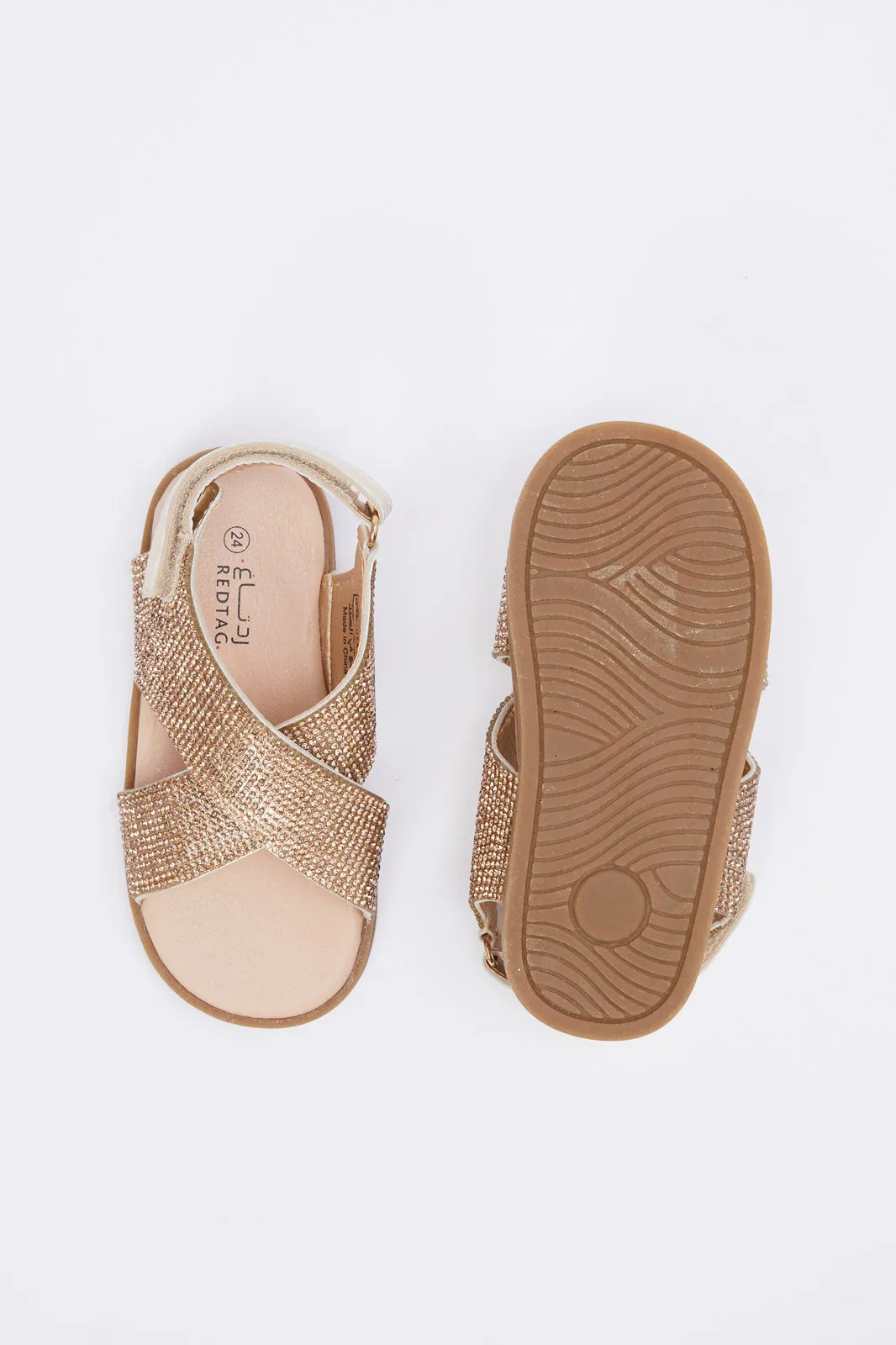 Infant Girls Gold Glitter Sandal