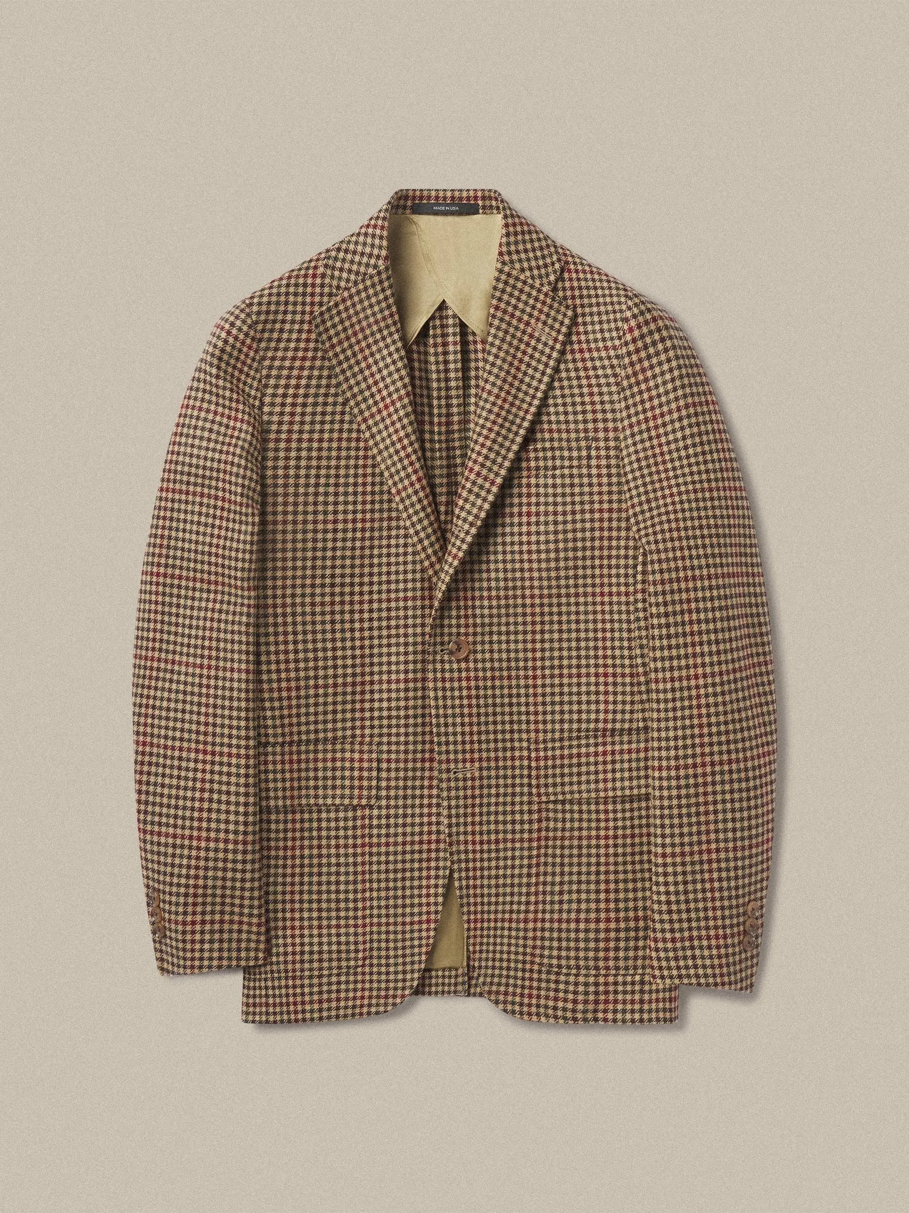 J.PRESS X BUCK MASON TWEED SPORT COAT - BROWN/OLIVE CHECK