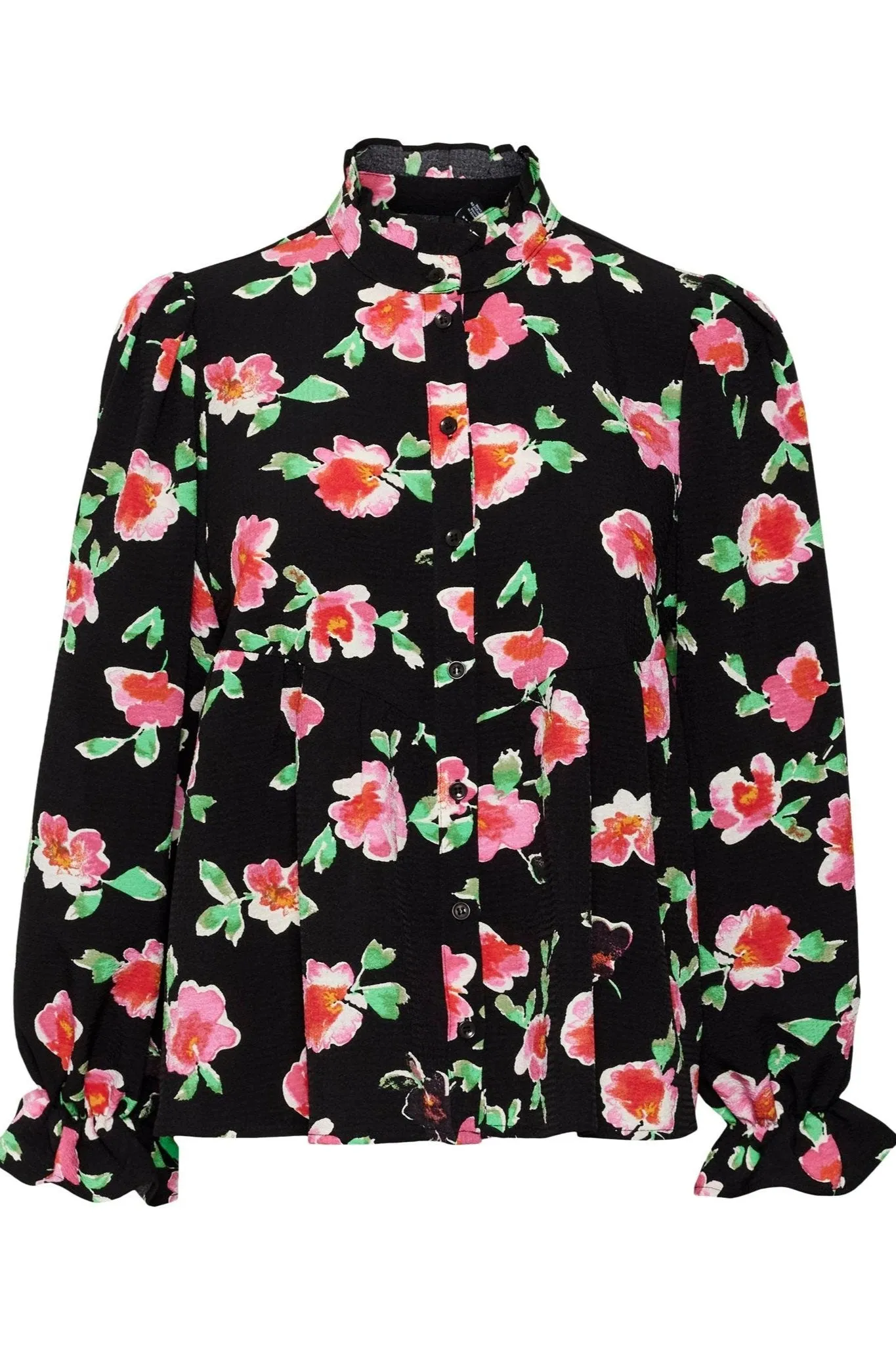 Lia Blouse - Flowered Black