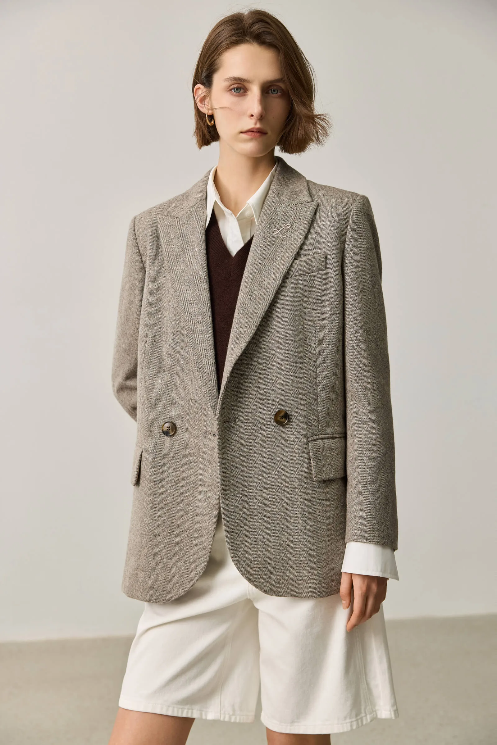 LILY Wool-Blend Tailored Blazer