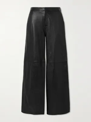 Livvy leather wide-leg pants