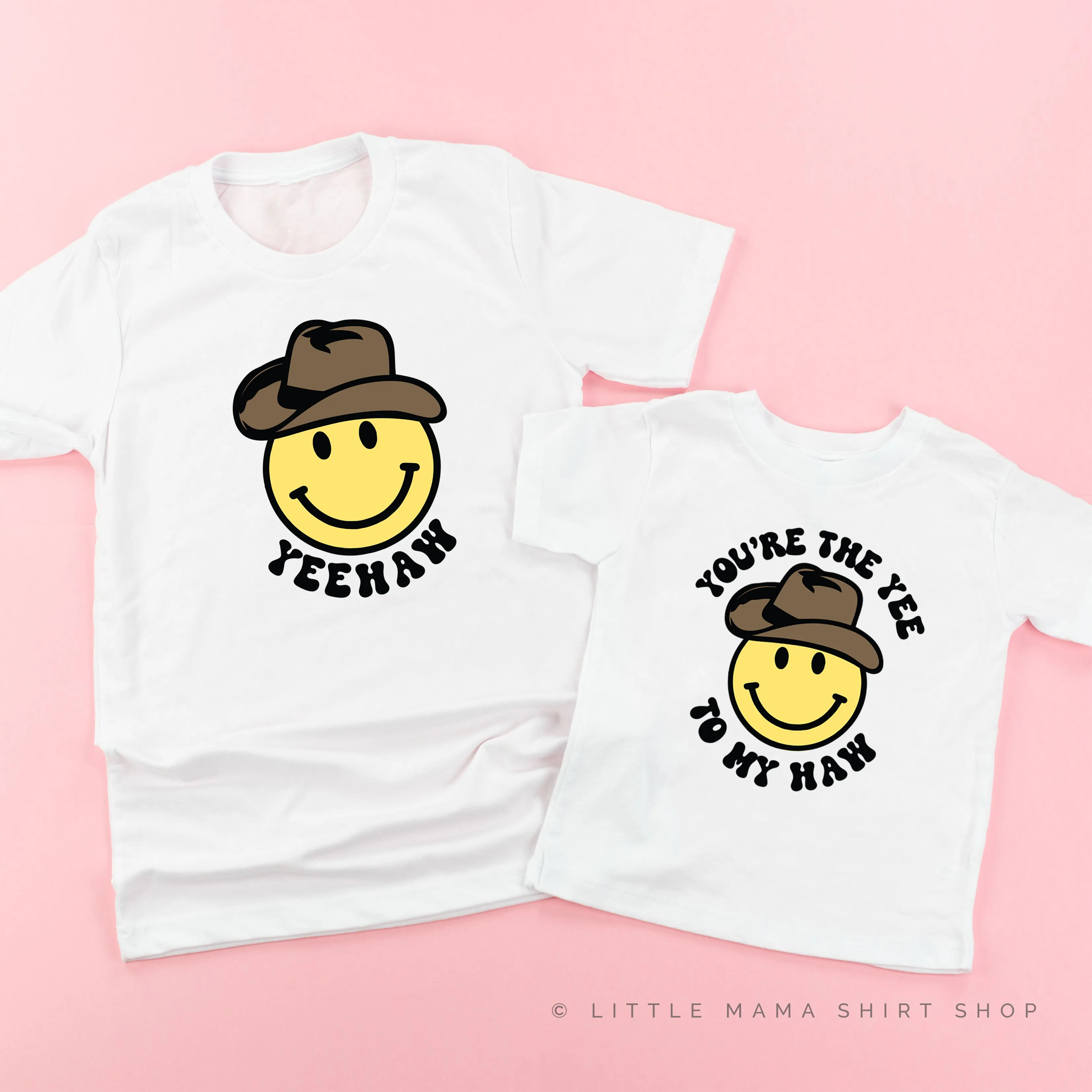 LMSS® X RILEY LASTER - Yeehaw Smiley Cowboy / You're the Yee to My Haw - Set of 2 Matching Shirts