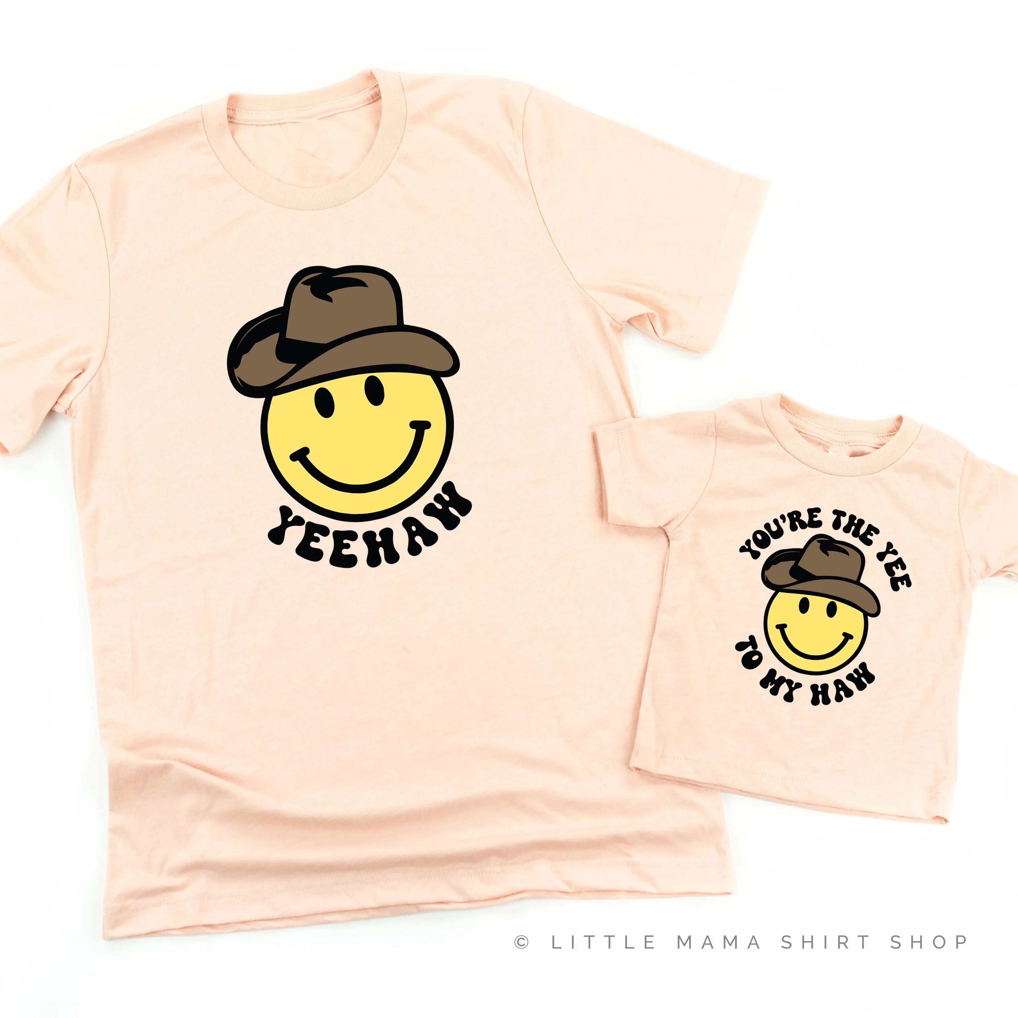 LMSS® X RILEY LASTER - Yeehaw Smiley Cowboy / You're the Yee to My Haw - Set of 2 Matching Shirts