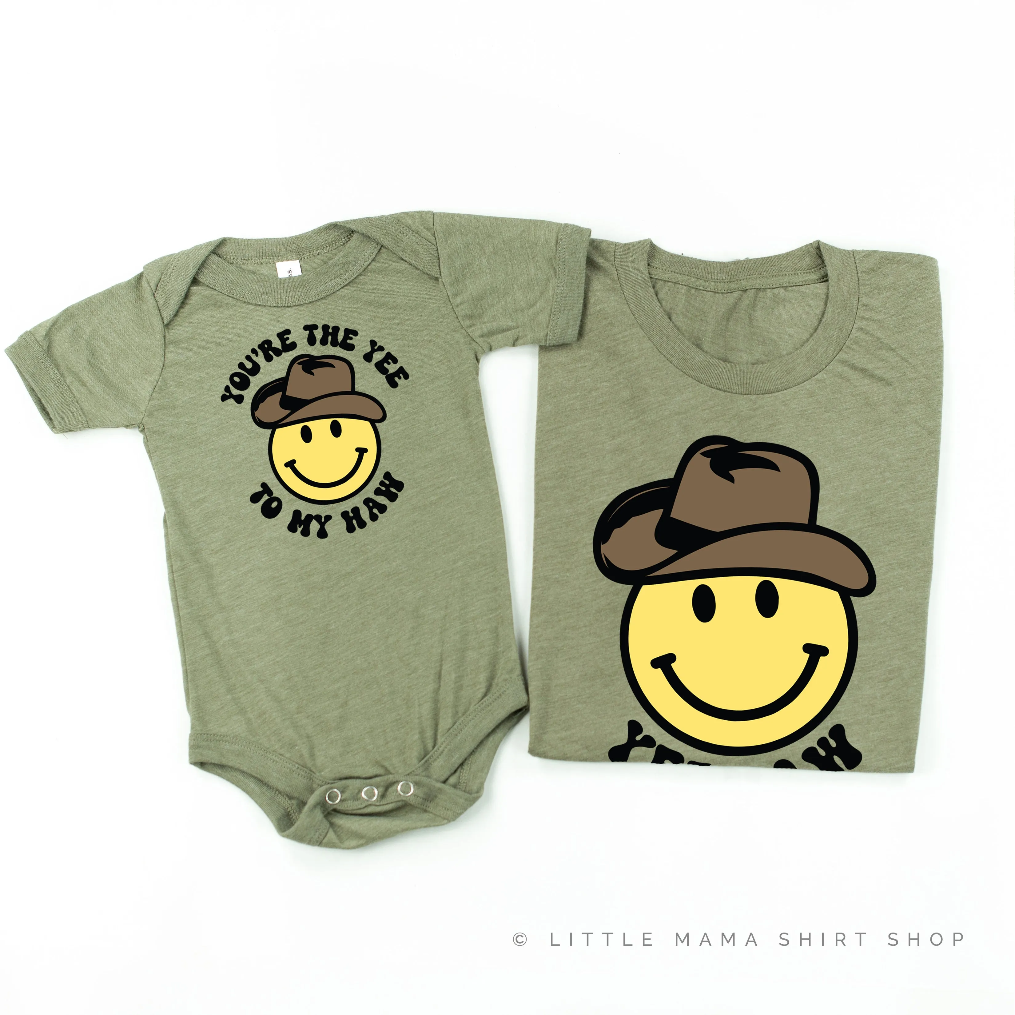 LMSS® X RILEY LASTER - Yeehaw Smiley Cowboy / You're the Yee to My Haw - Set of 2 Matching Shirts