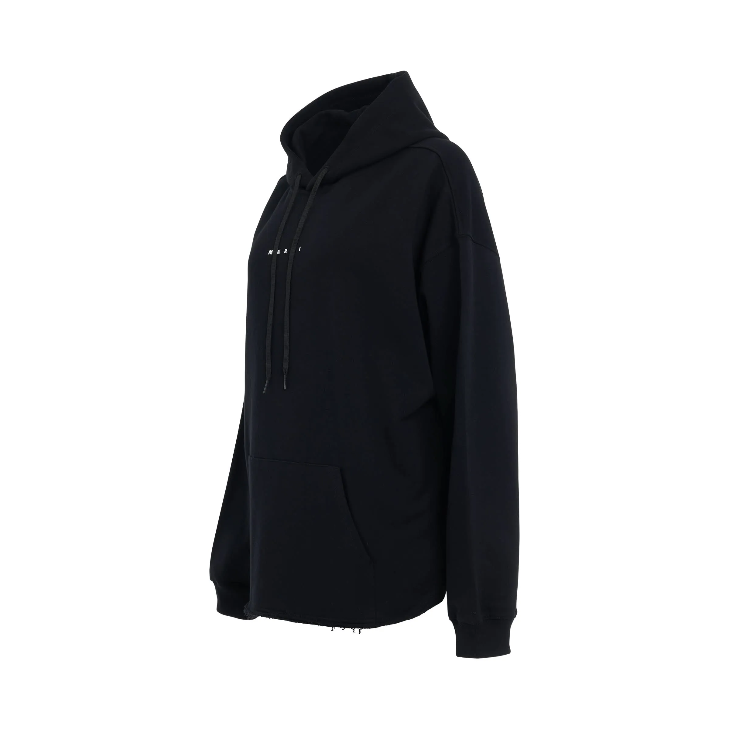 Logo Detail Hoodie in Black