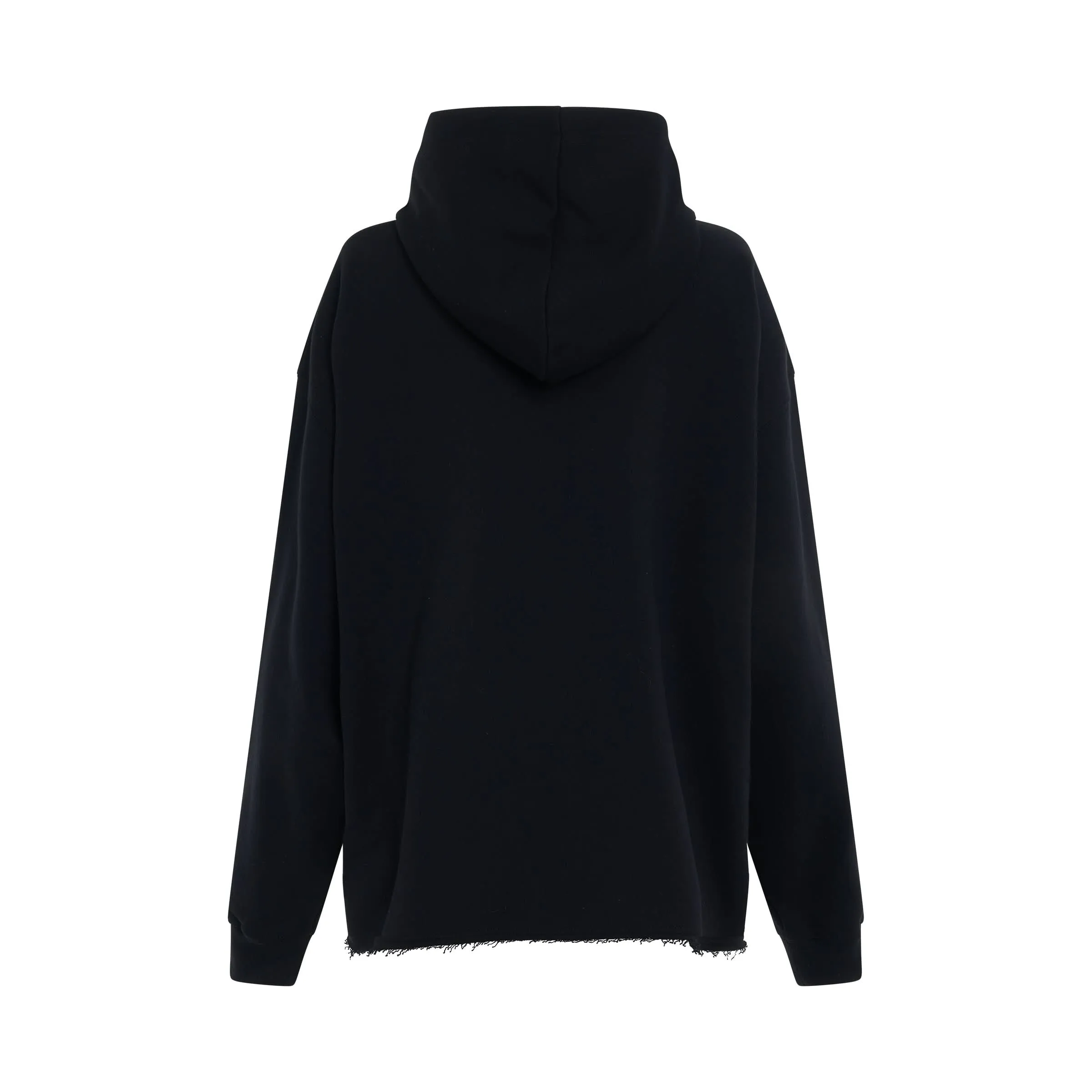 Logo Detail Hoodie in Black