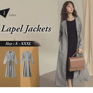 LONG SLEEVE LONGLINE LAPEL JACKETS