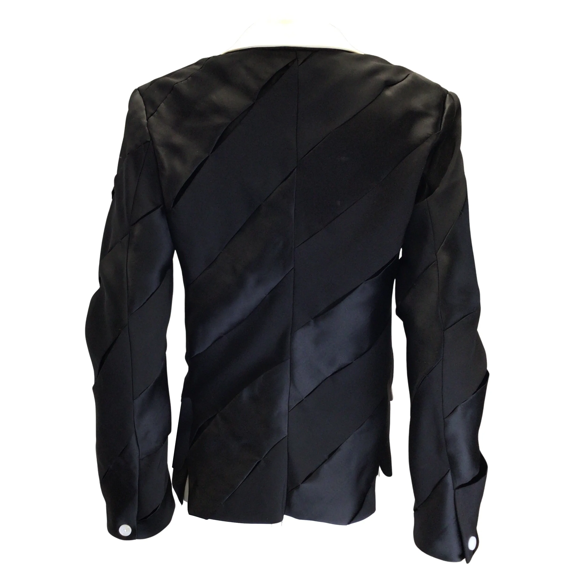 Loring Black / White One Button Silk Jacket