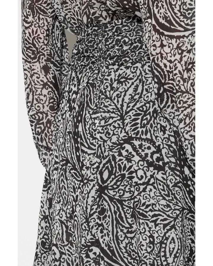 Luisa Cerano Paisley Print Flounce Skirt