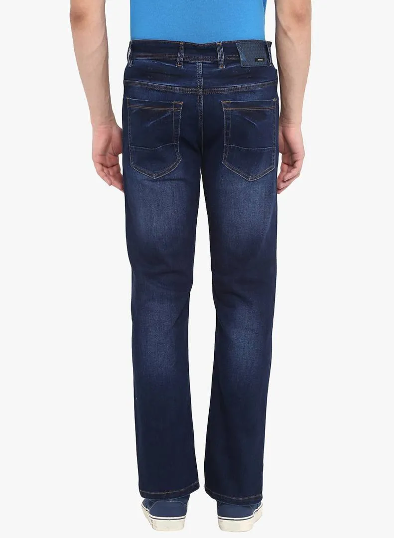 Men's Cotton Blue Slim Fit Mid-Rise Jeans