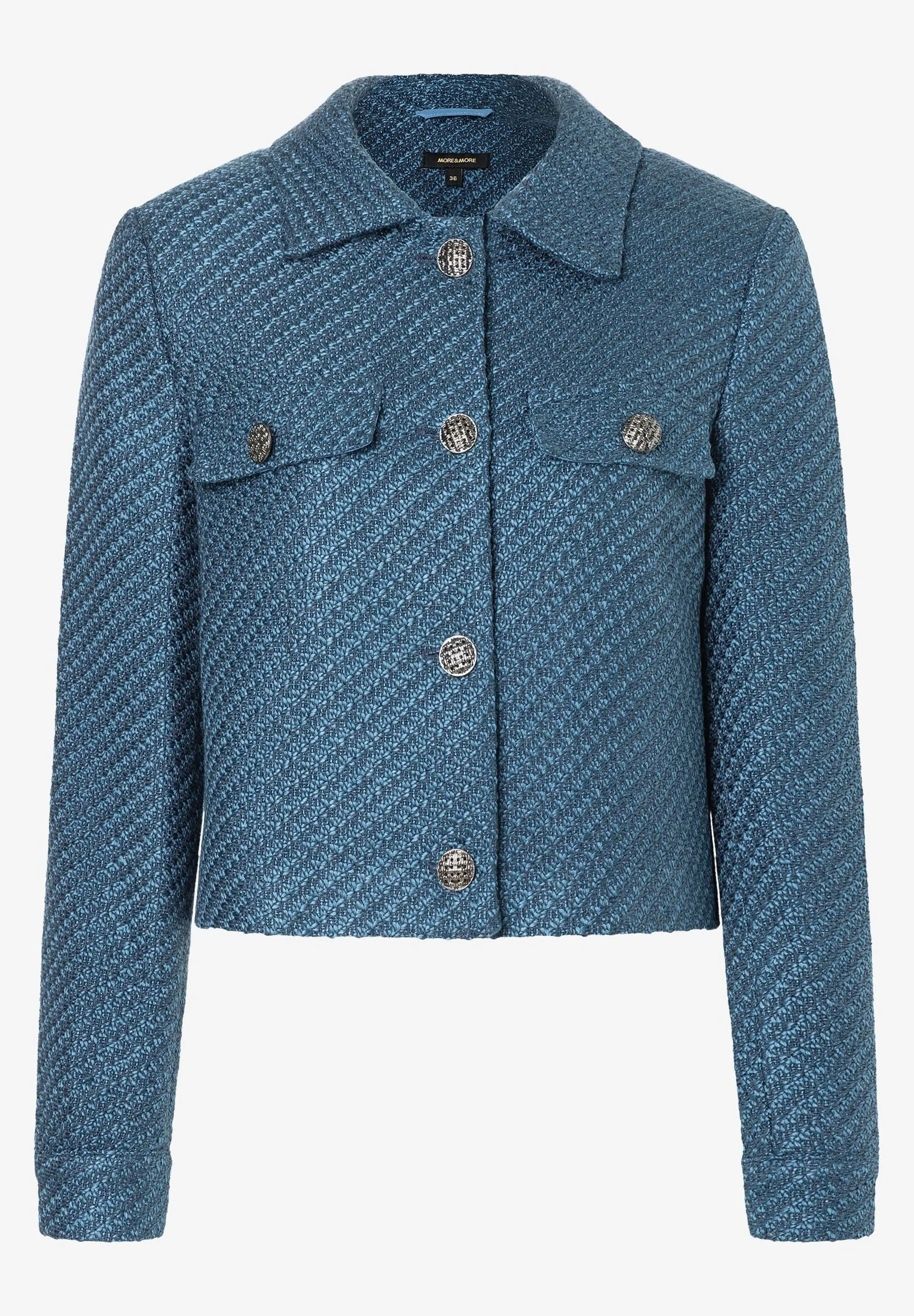 More & More Boucle Blazer Grey Blue