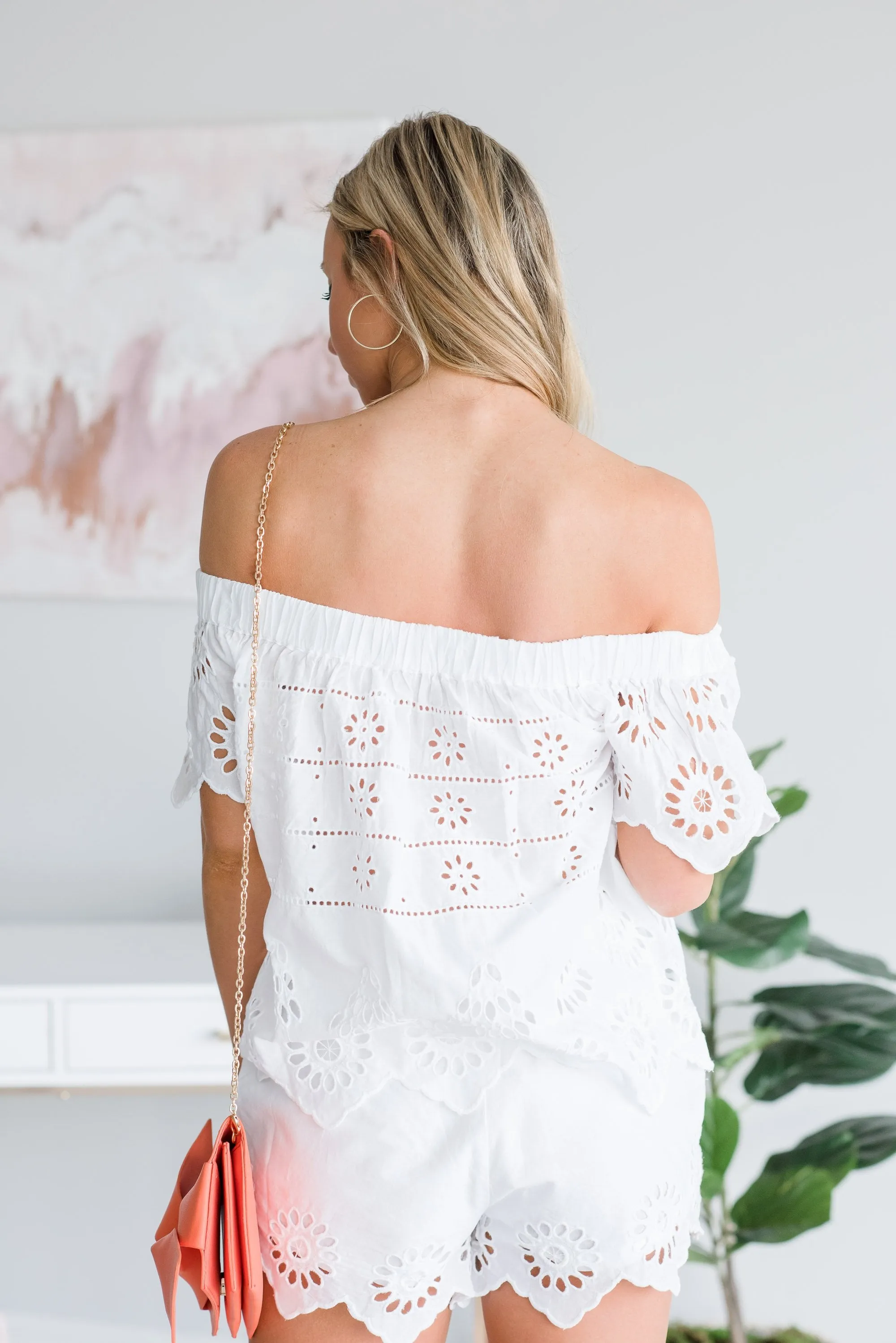 Mud Pie: Etta Eyelet Top, White