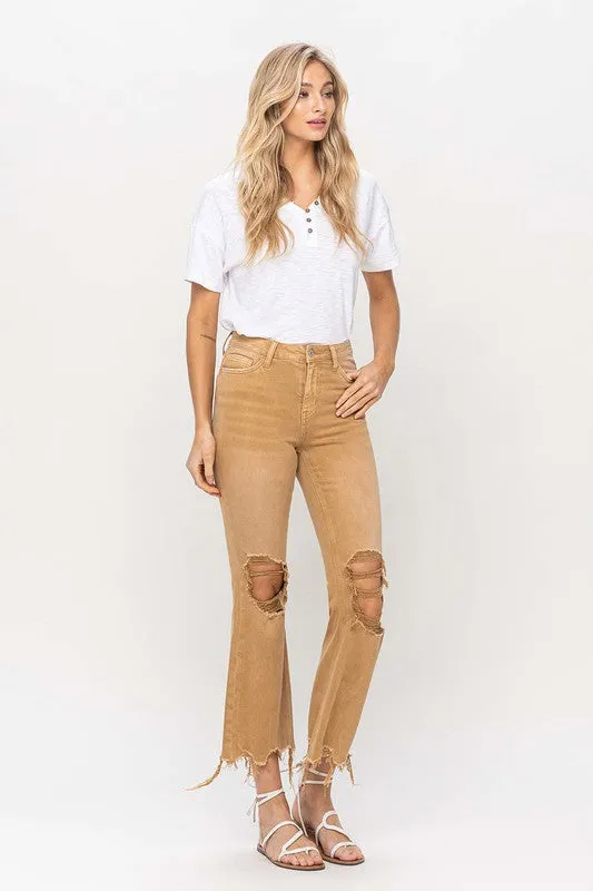 Mustard High Rise Distressed Vervet Jeans